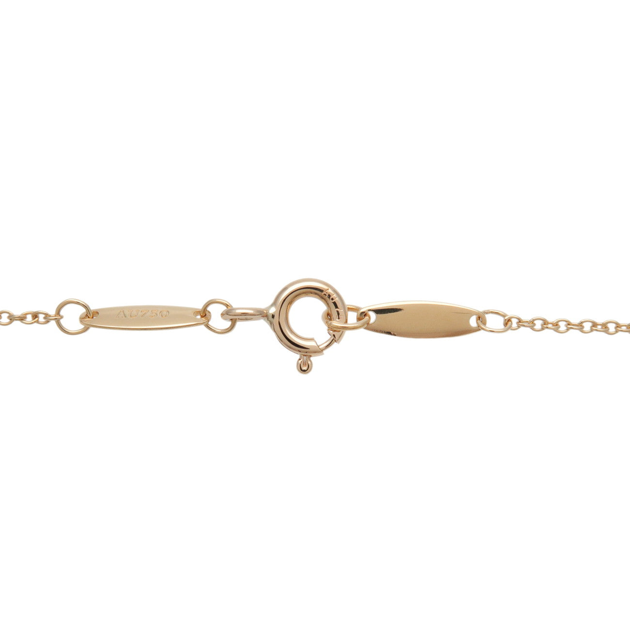 Tiffany & Co By The Yard 1P Diamond Necklace K18 750YG Yellow Gold