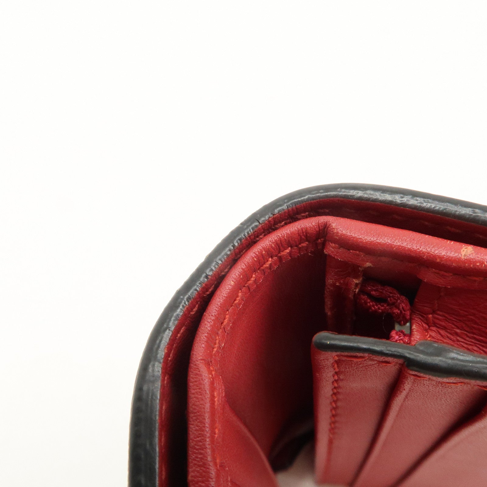 GUCCI Interlocking G GG Supreme Cherry Compact Wallet Beige Red 476050 Used