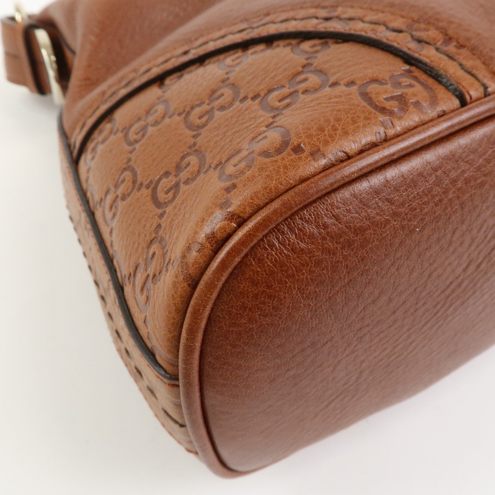 GUCCI Guccissima Leather Shoulder Bag Hand Bag Brown 181515