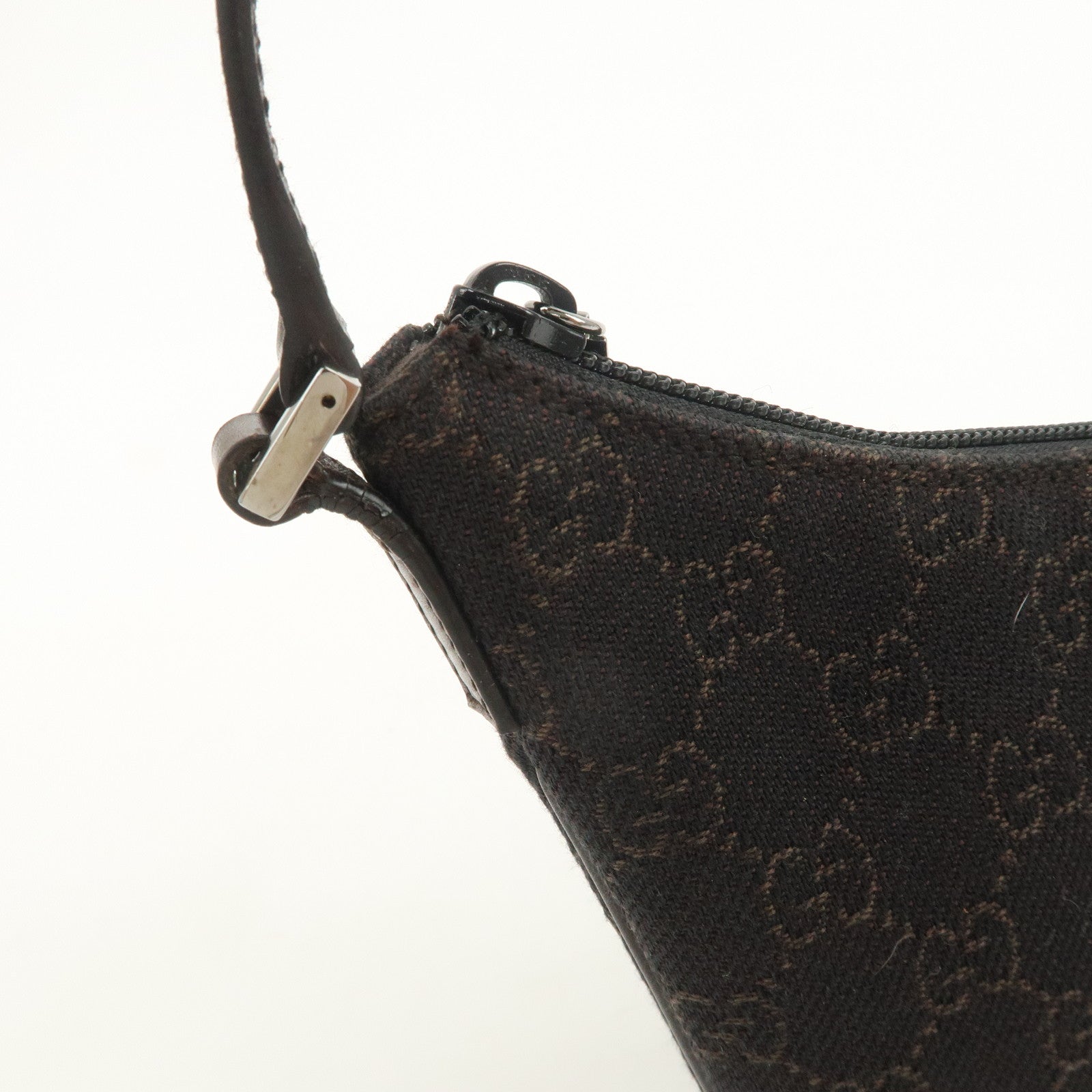 GUCCI GG Canvas Leather Hand Bag Shoulder Bag Black 32160