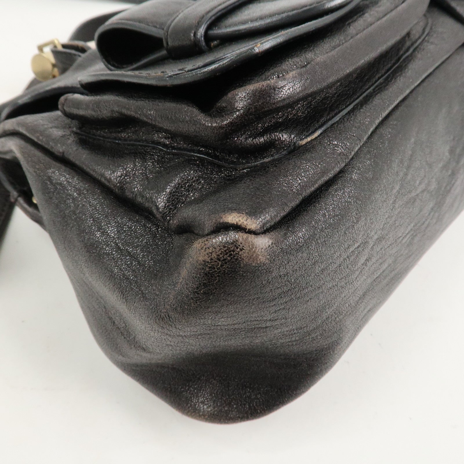 Chloe Leather Saskia 2Way Bag Hand Bag Shoulder Bag Black