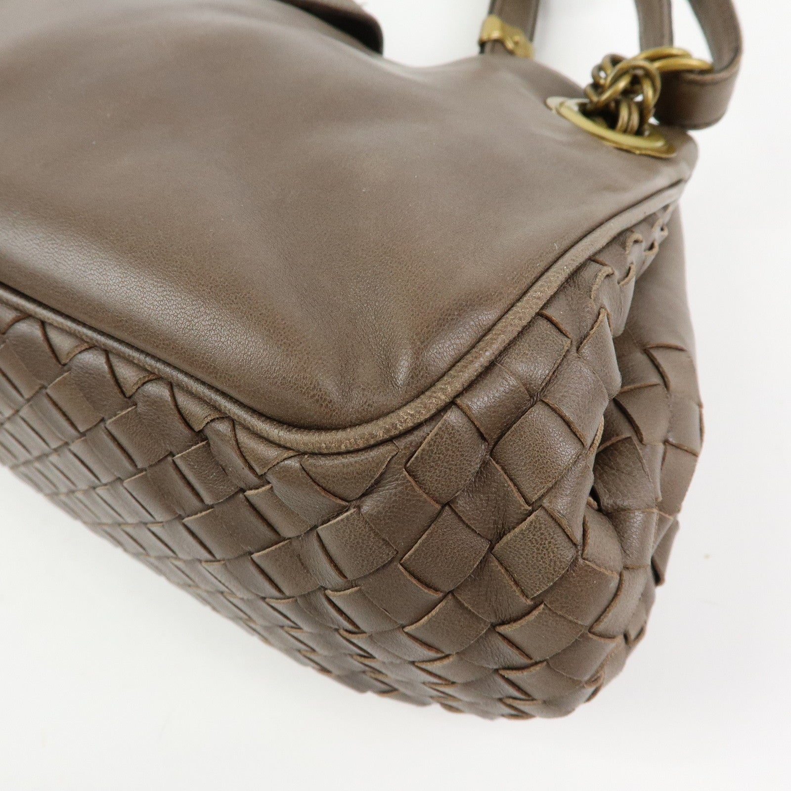 BOTTEGA VENETA Intrecciato Leather Hand Shoulder Bag Brown 162114