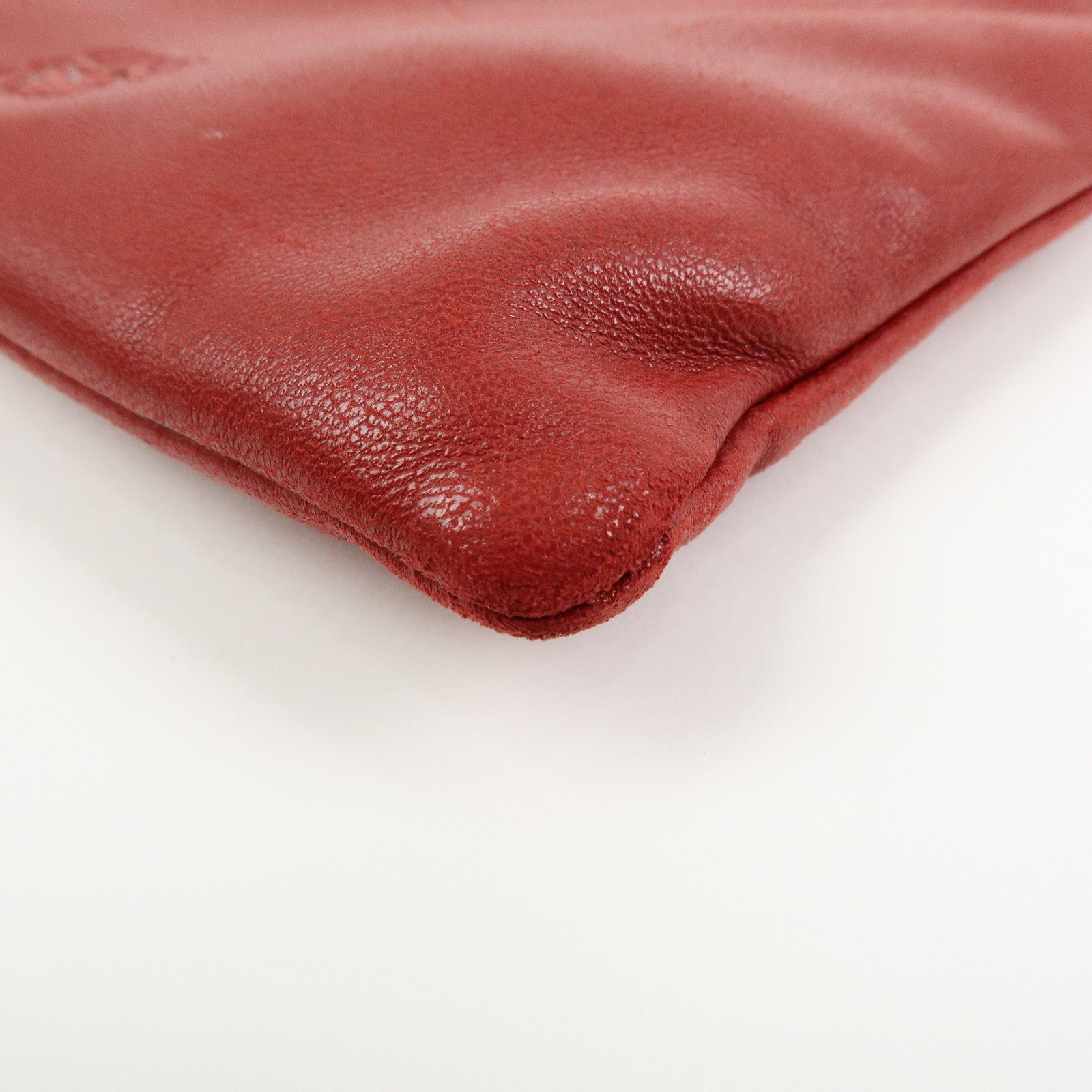 LOEWE Anagram Nappa Leather Shoulder Bag Crossbody Bag Red