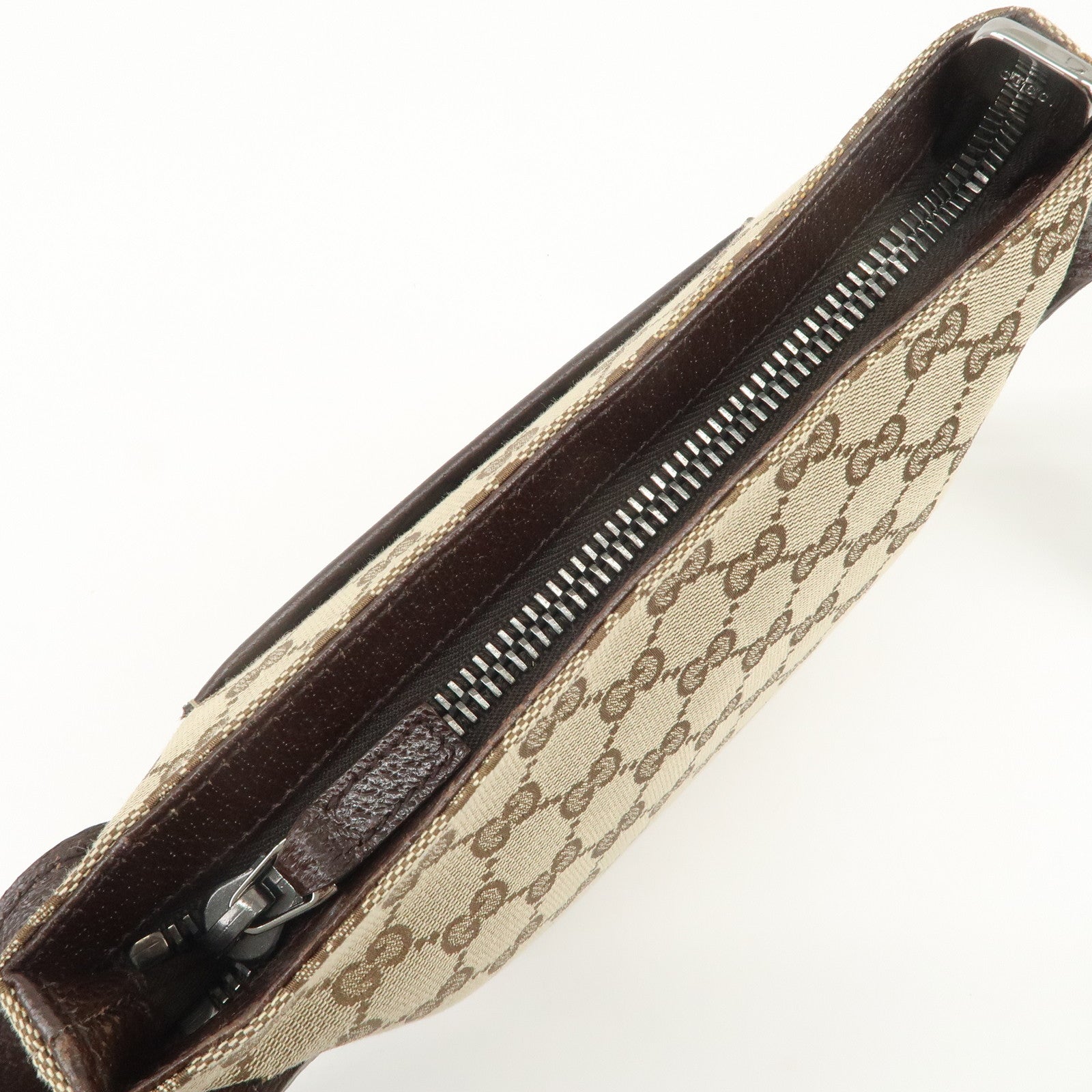 GUCCI GG Canvas Leather Shoulder Bag Crossbody Bag Beige 122793