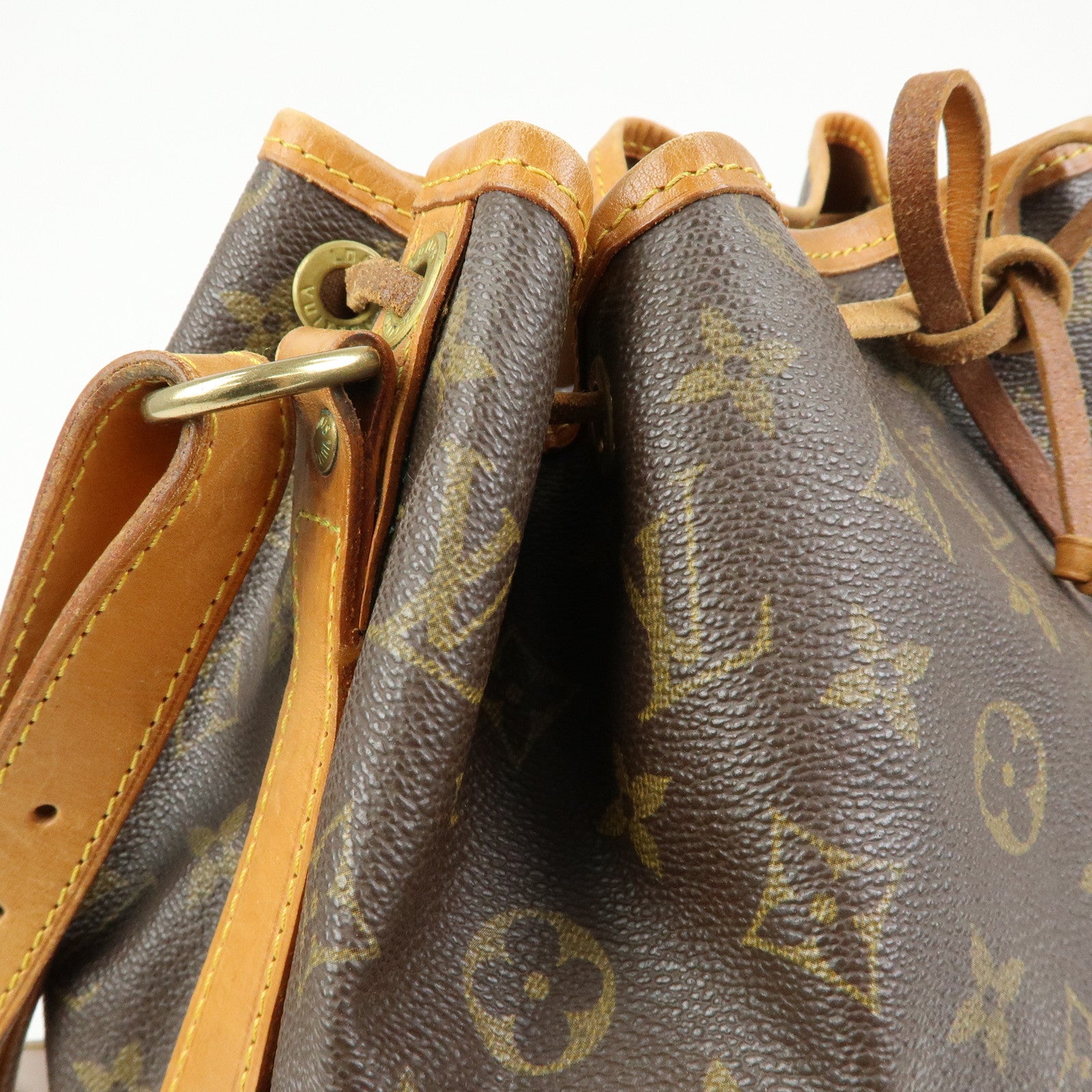 Louis Vuitton Monogram Noe Canvas Leather Shoulder Bag Brown M42224