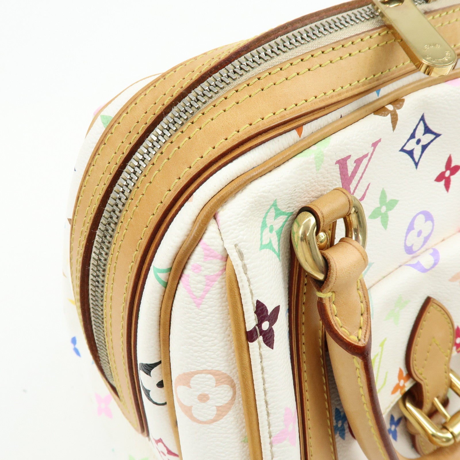 Louis Vuitton Monogram Multicolor Priscilla Hand Bag Blanc M40096 Auth Used F/S