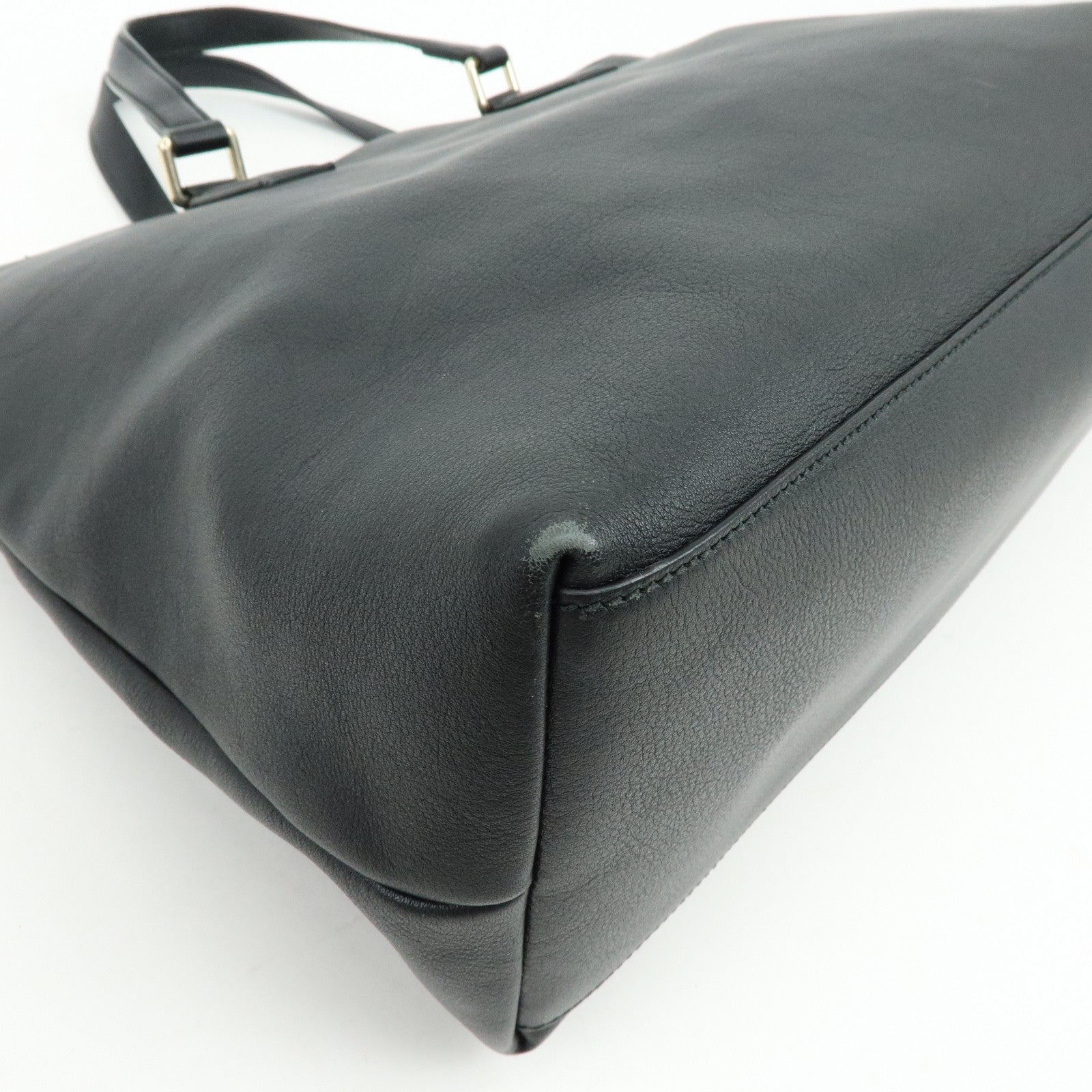 GUCCI Bamboo Leather 2Way Bag Tote Bag Shoulder Bag Black 365345