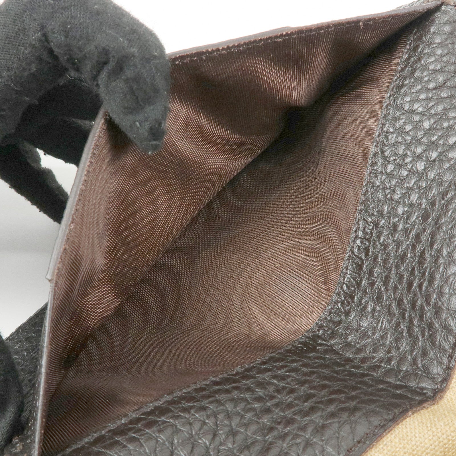 FENDI Selleria Leather Long Flap Wallet Dark Brown 8M0144