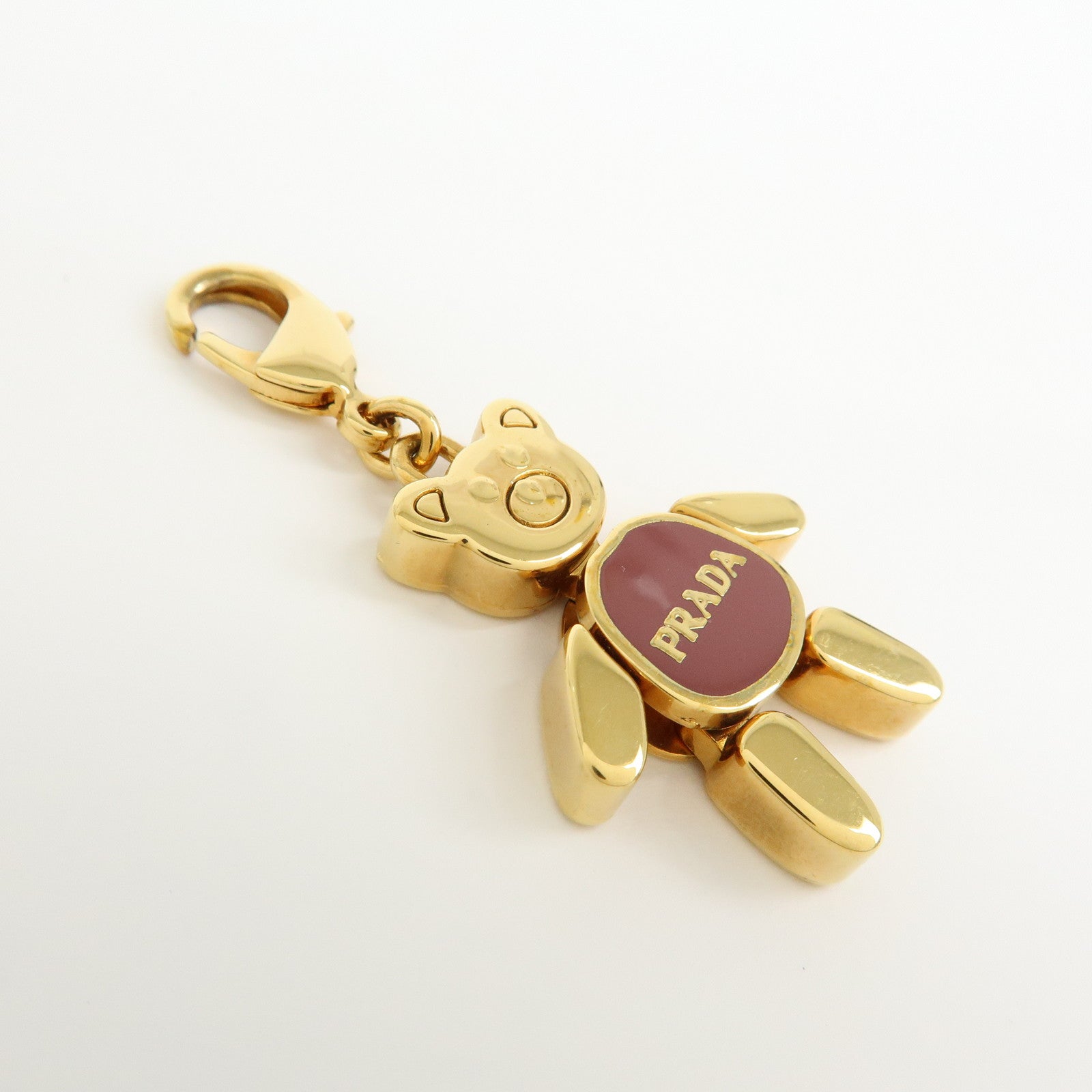 PRADA Triangle Logo Set of 4 Metal Key Case Bag Charm Black Gold