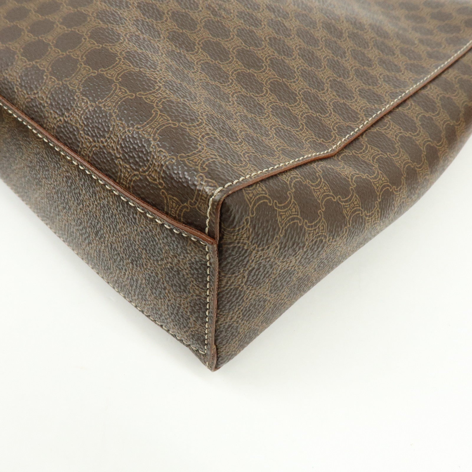 CELINE Macadam PVC Leather Shoulder Bag Brown