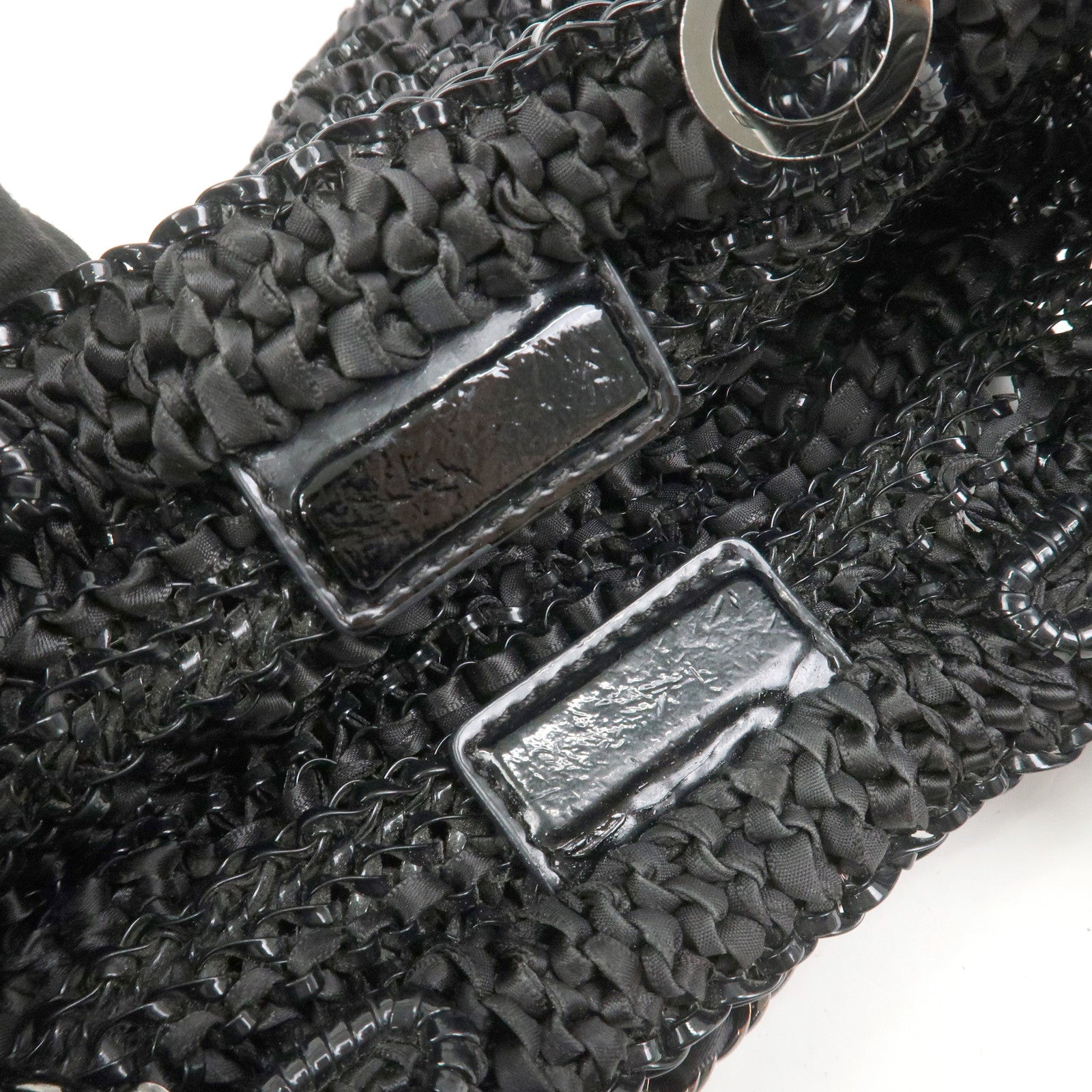ANTEPRIMA Wire Bag PVC 2Way Bag Hand Bag Shoulder Bag Ribbon Black
