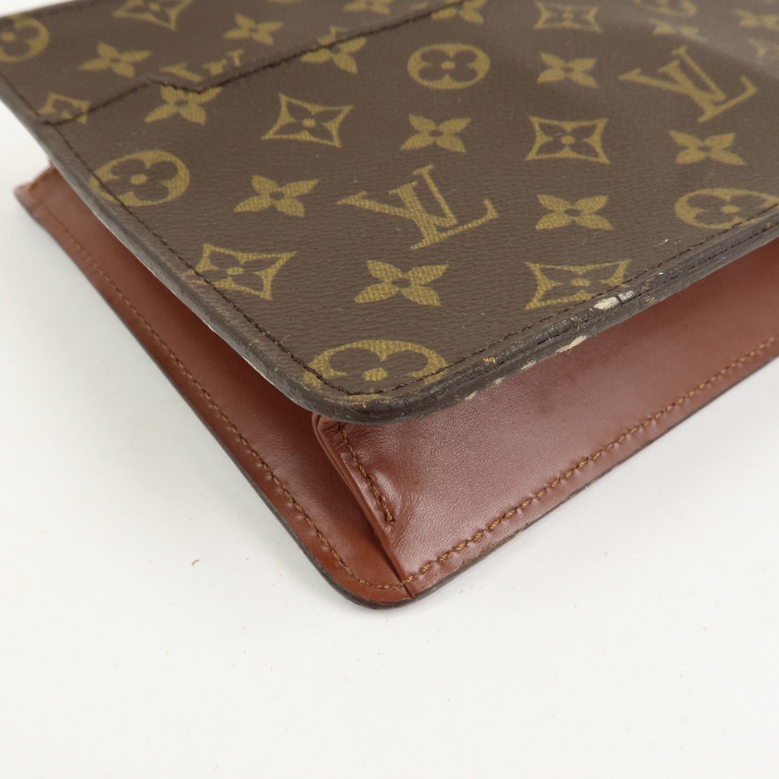 Louis Vuitton Monogram Pochette Homme Clutch Bag Brown M51795