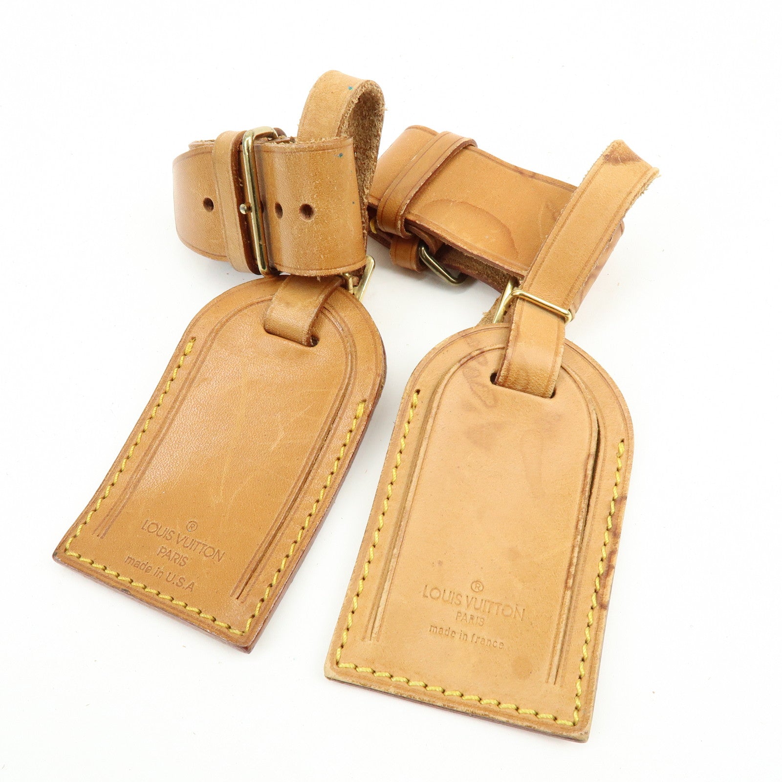 Louis Vuitton Set of 10 Leather Name Tag & Poignet Natural