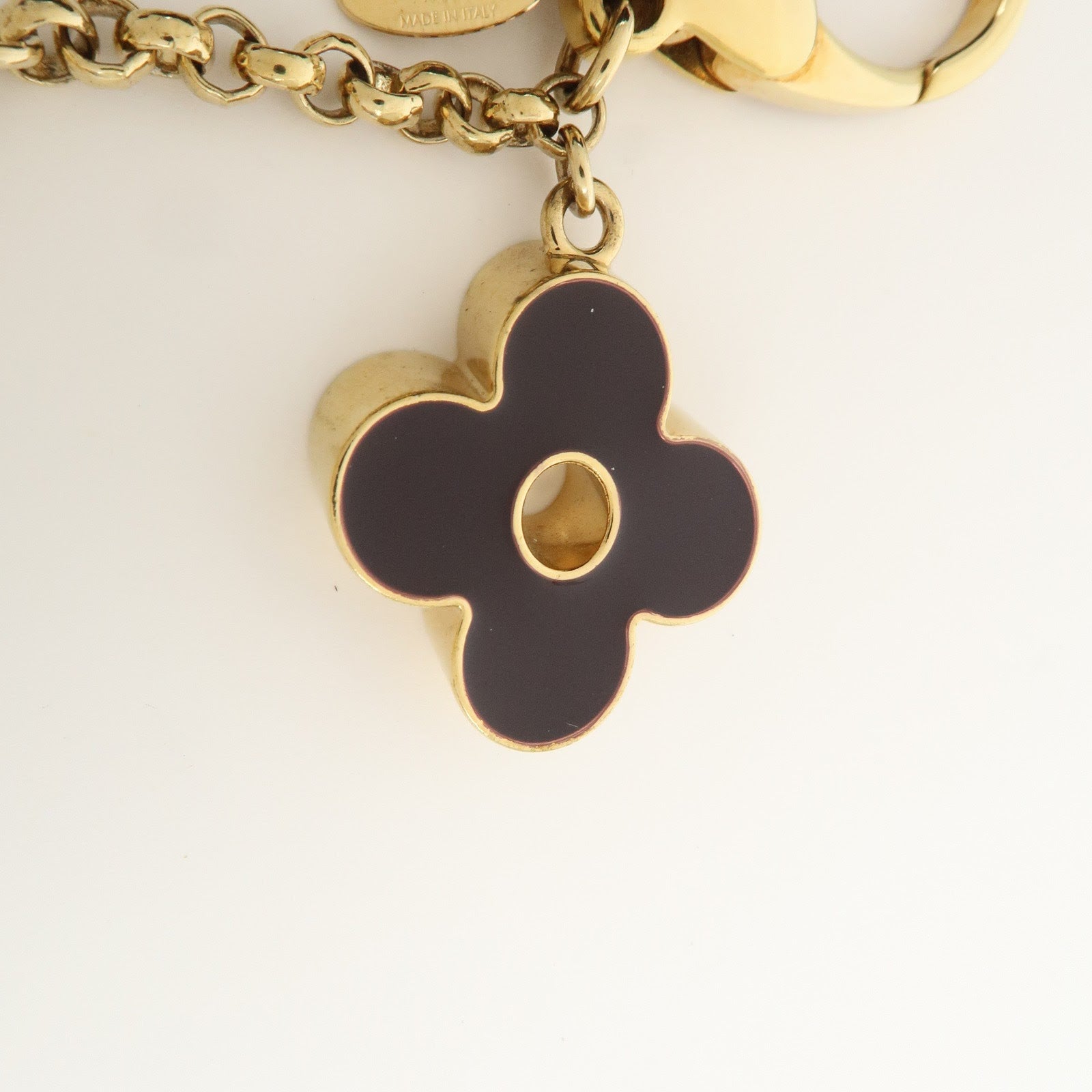 Louis Vuitton Fleur de Monogram Key Chain Bag Charm Gold M67119