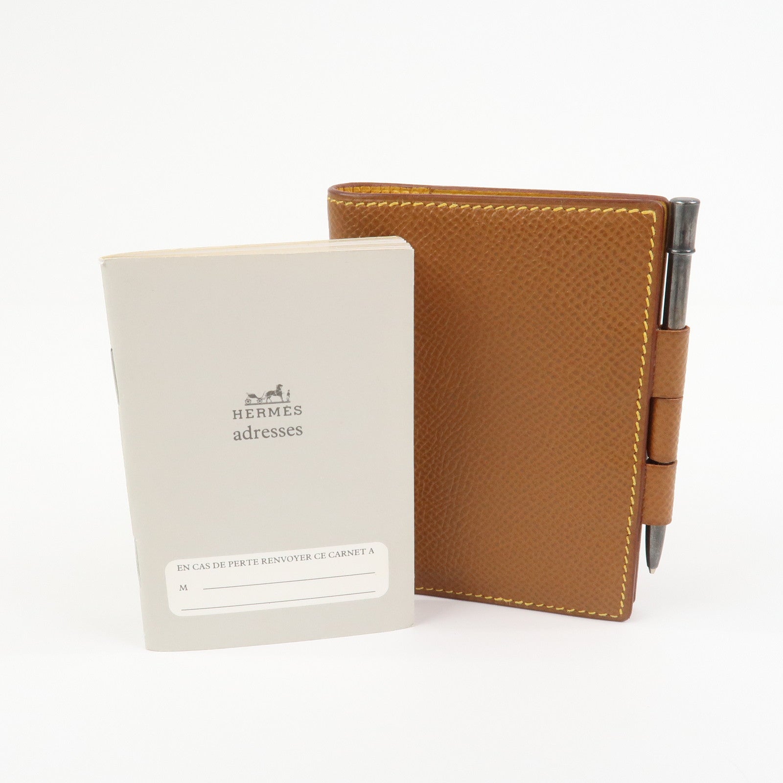 HERMES Agenda PM Leather Planner Cover □B Stamped Gold