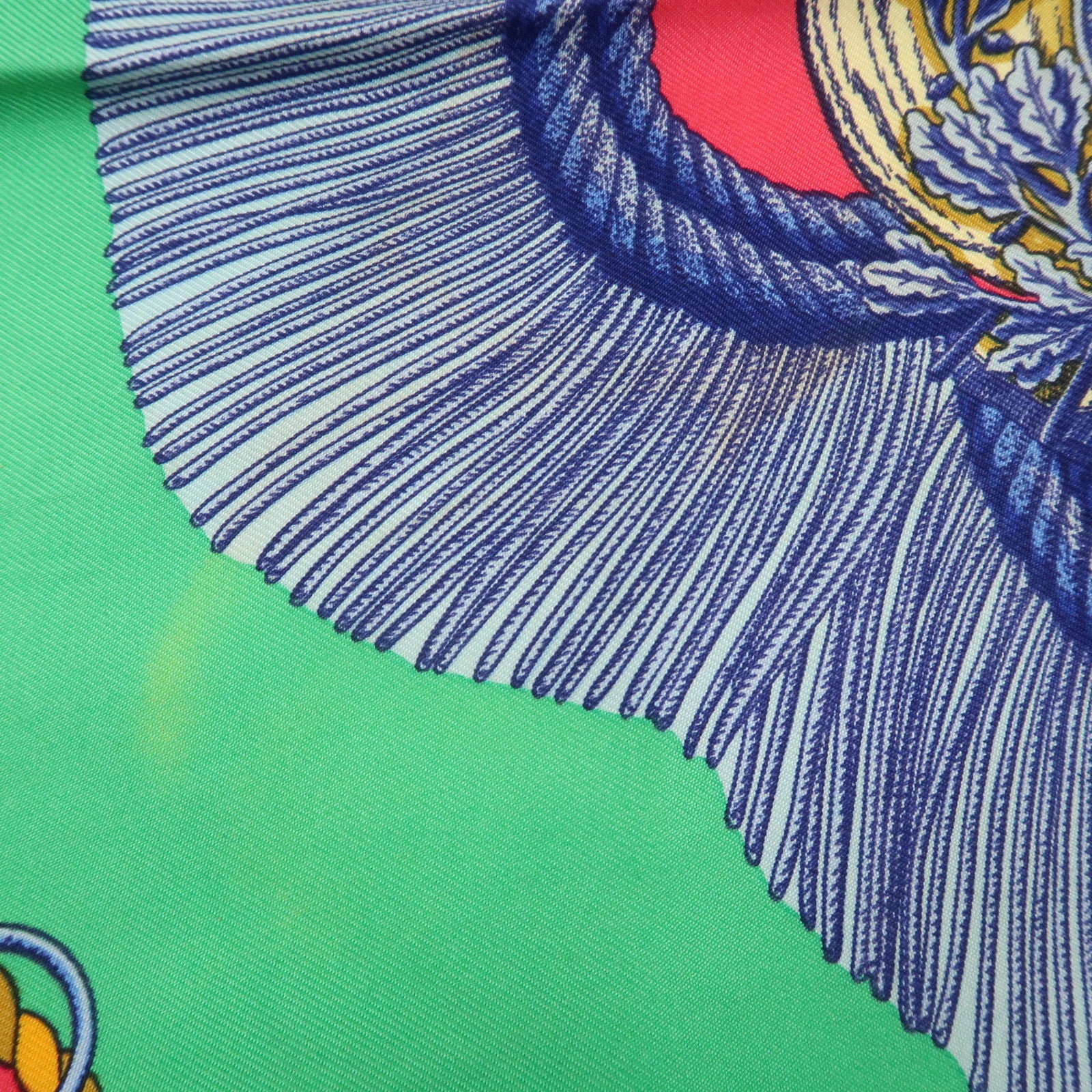 HERMES Carre 90 Silk 100% Scarf Poste et Cavalerie Green Red Blue
