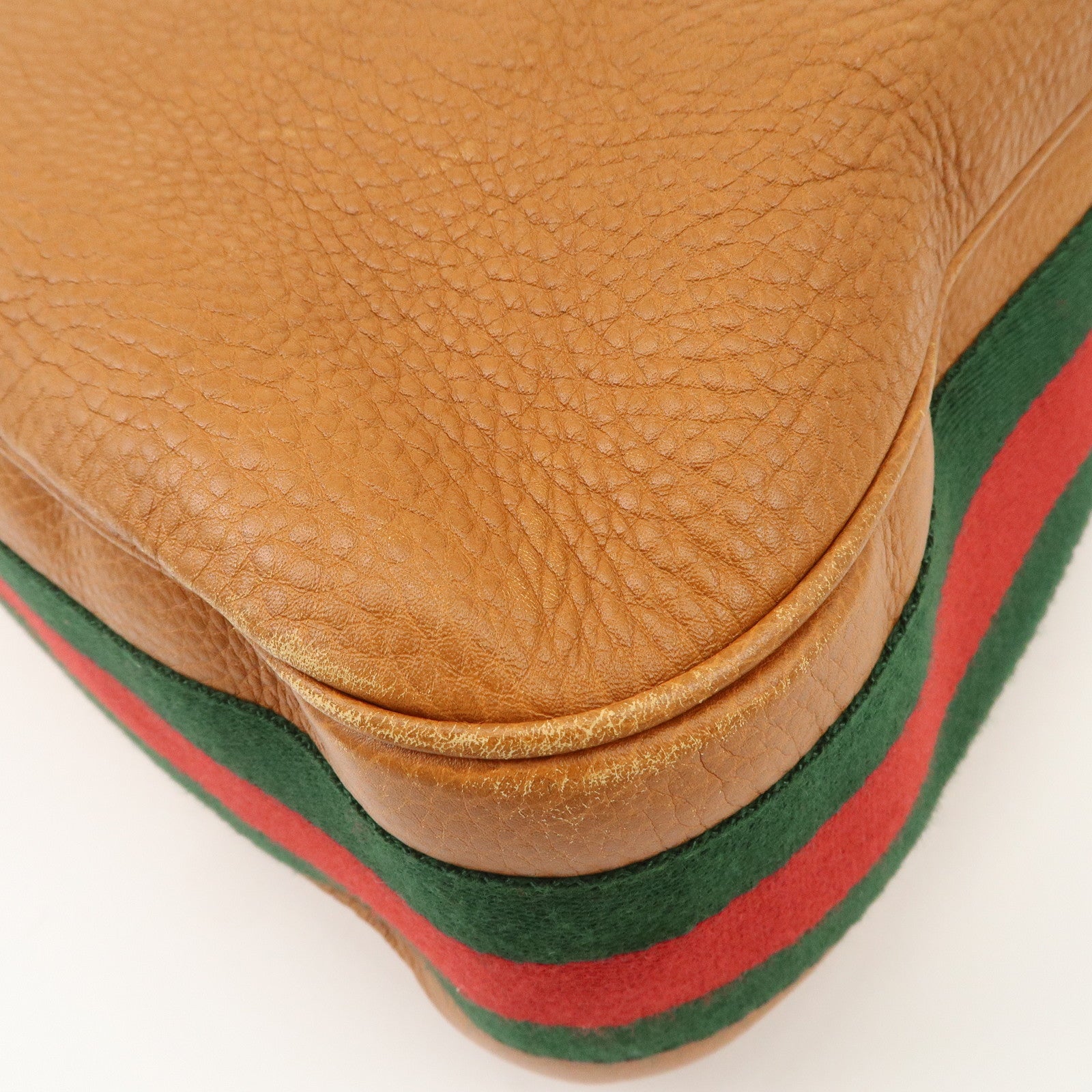 GUCCI Sherry Heritage Leather Shoulder Bag Brown 247597