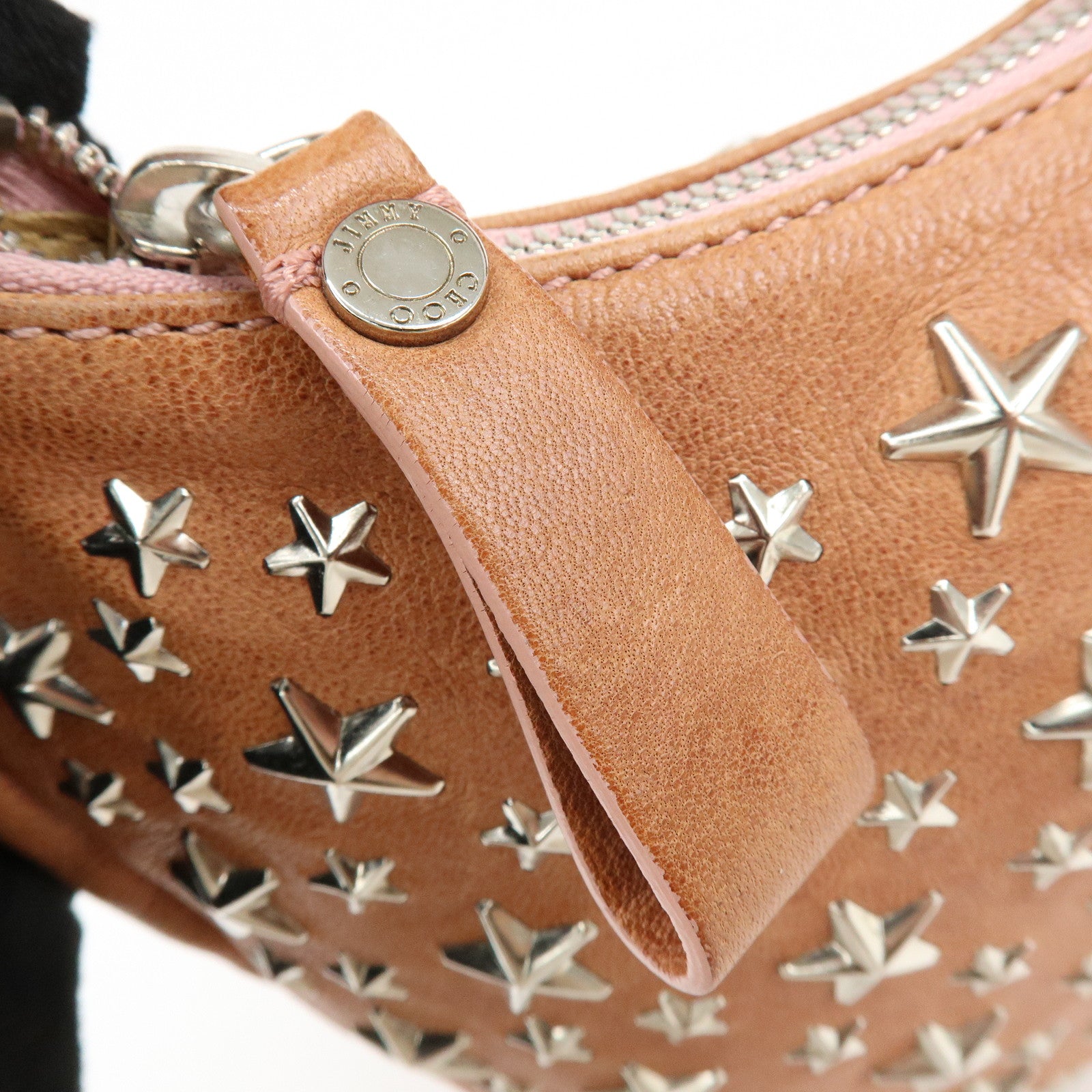 JIMMY CHOO Leather Star Studs Sky 2Way Bag Hand Bag Shoulder Bag