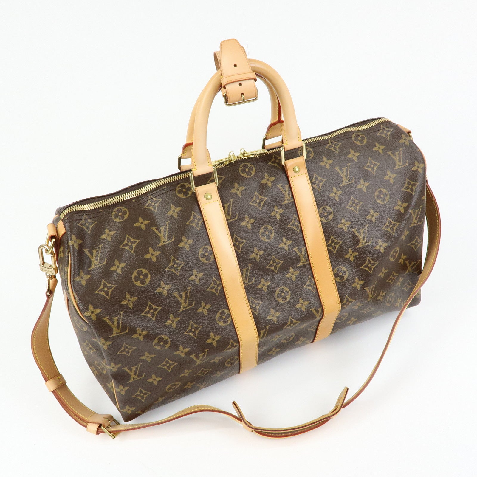 Louis Vuitton Monogram Keep All Bandouliere 45 Boston Bag M41418