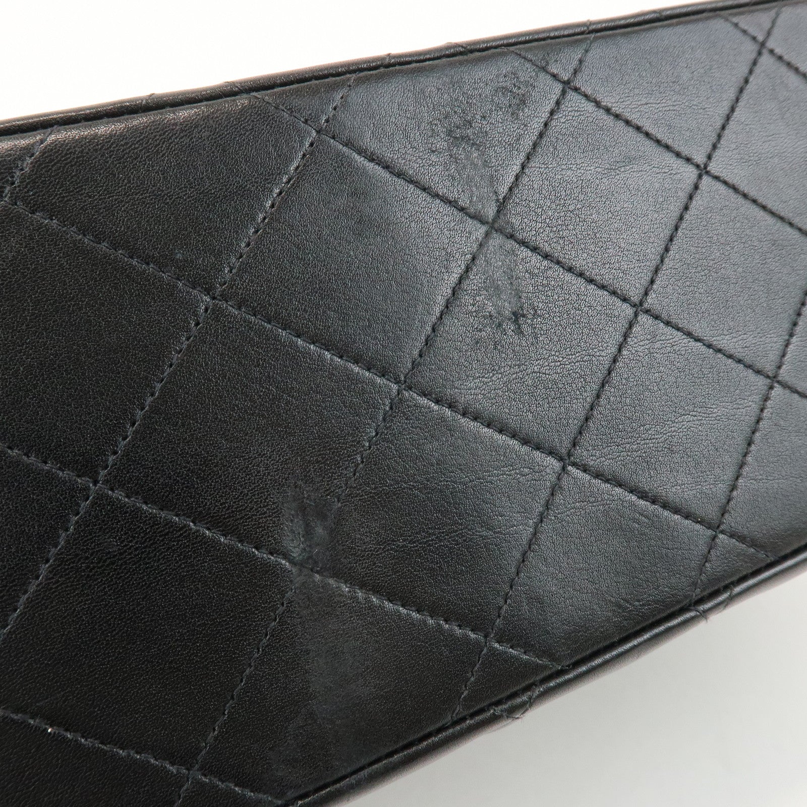 CHANEL Jumbo Matelasse 34 Lamb Skin Shoulder Bag Black A01094
