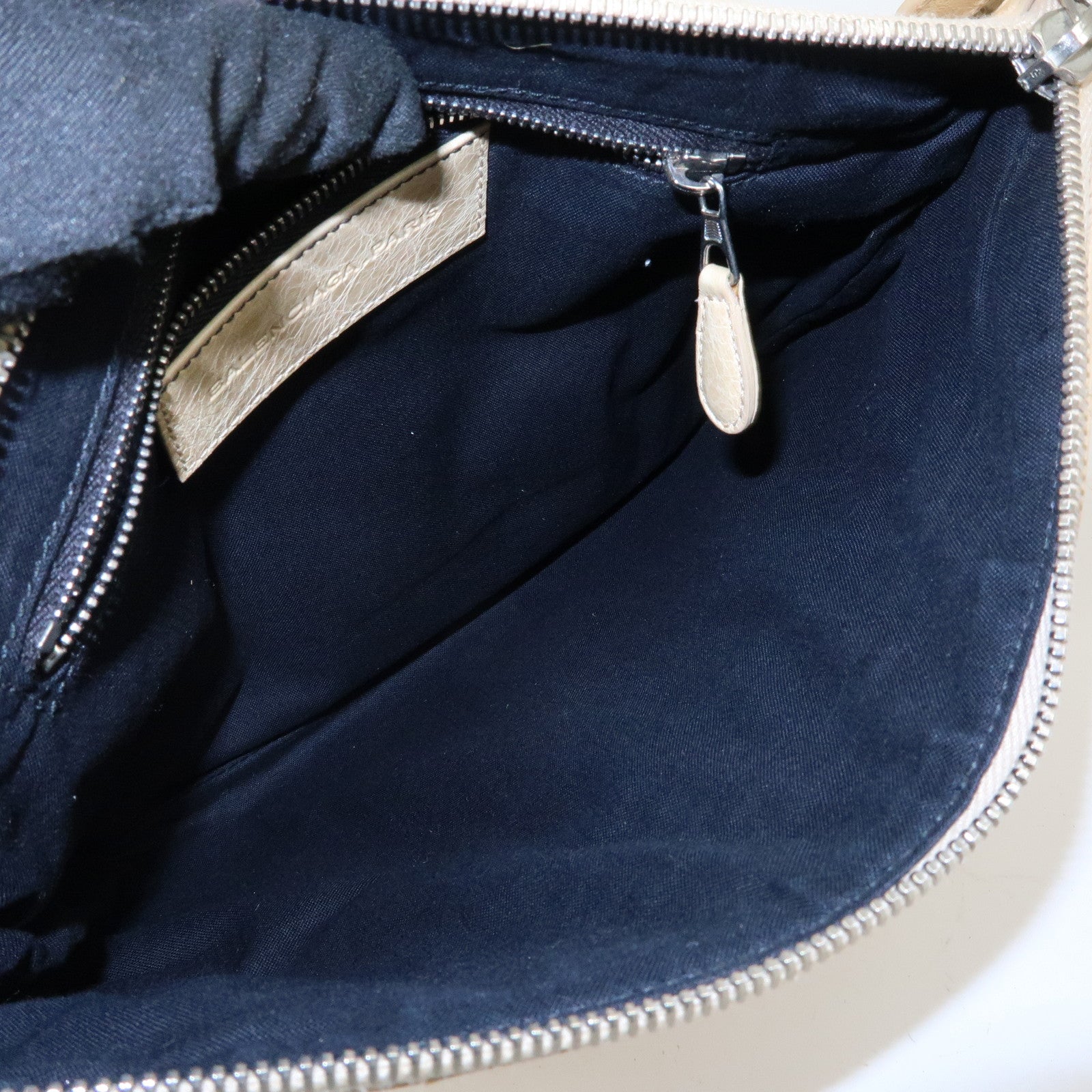 BALENCIAGA Leather Giant Clutch Bag Pouch Beige 204533