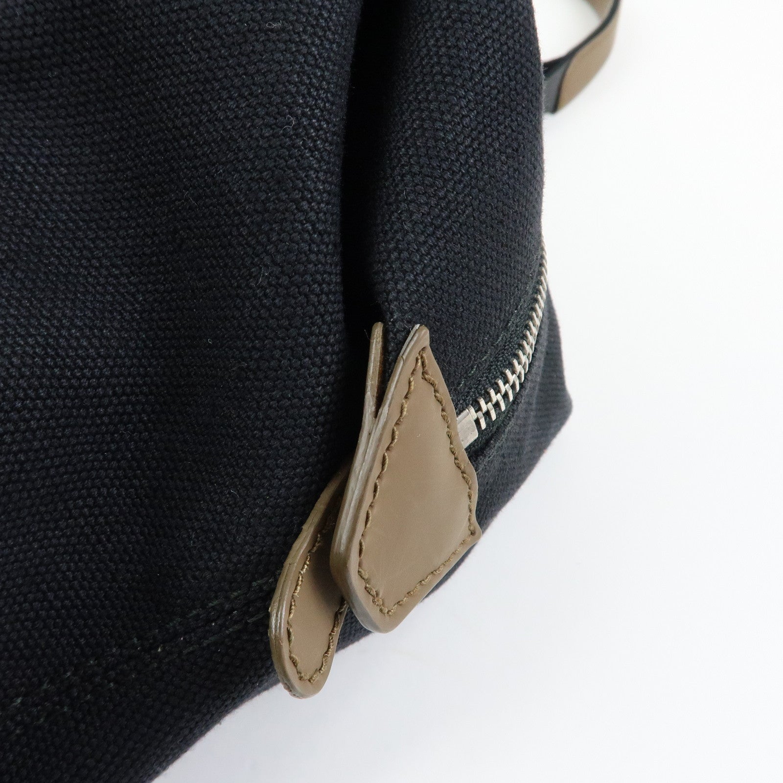 BALENCIAGA Canvas Leather Boston Bag Hand Bag Black Brown 433672