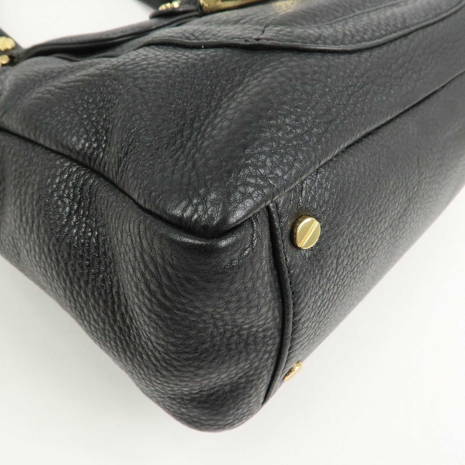 TORY BURCH Logo Leather 2way Hand Bag Black