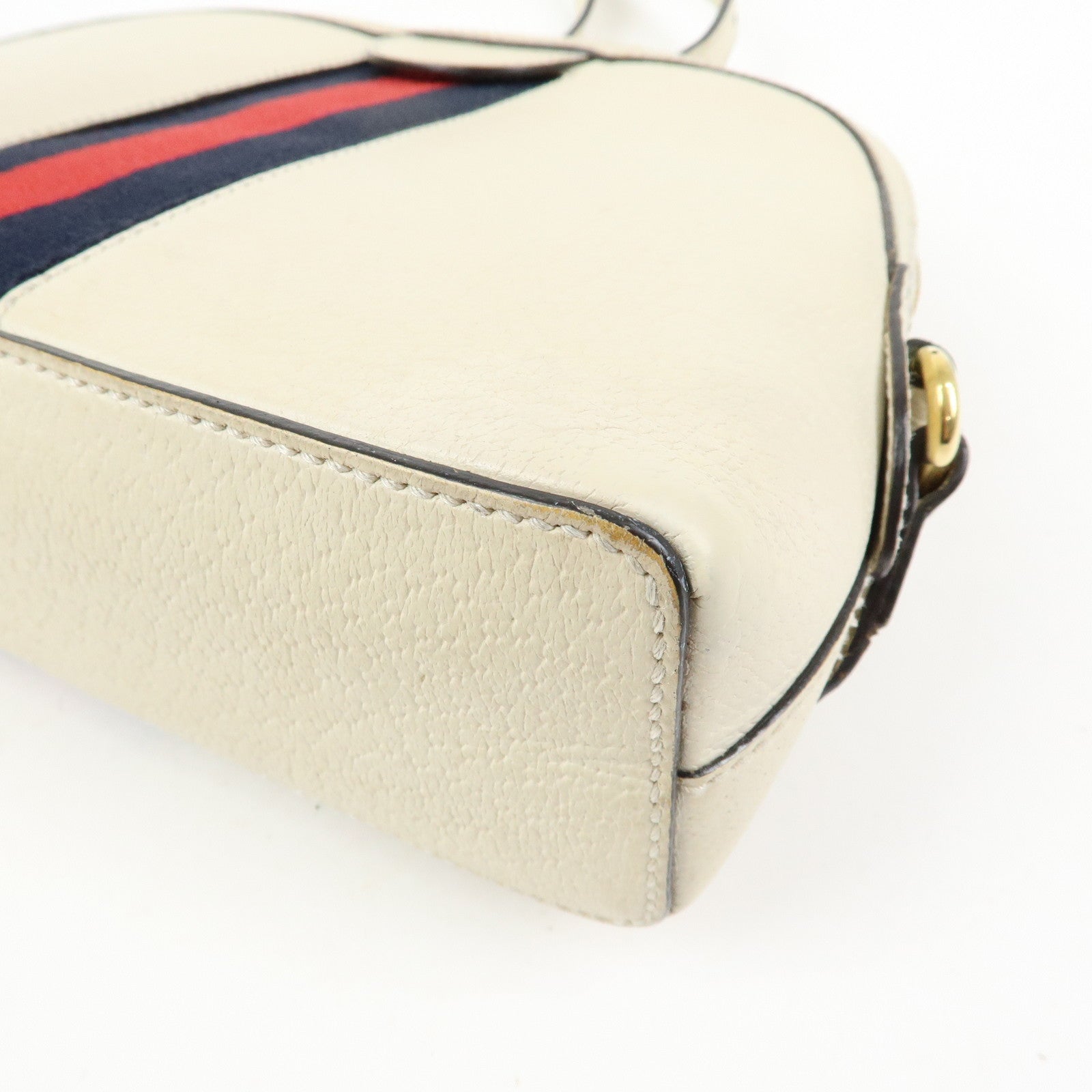 GUCCI Sherry Leather Shoulder Bag Crossbody Bag White 499621