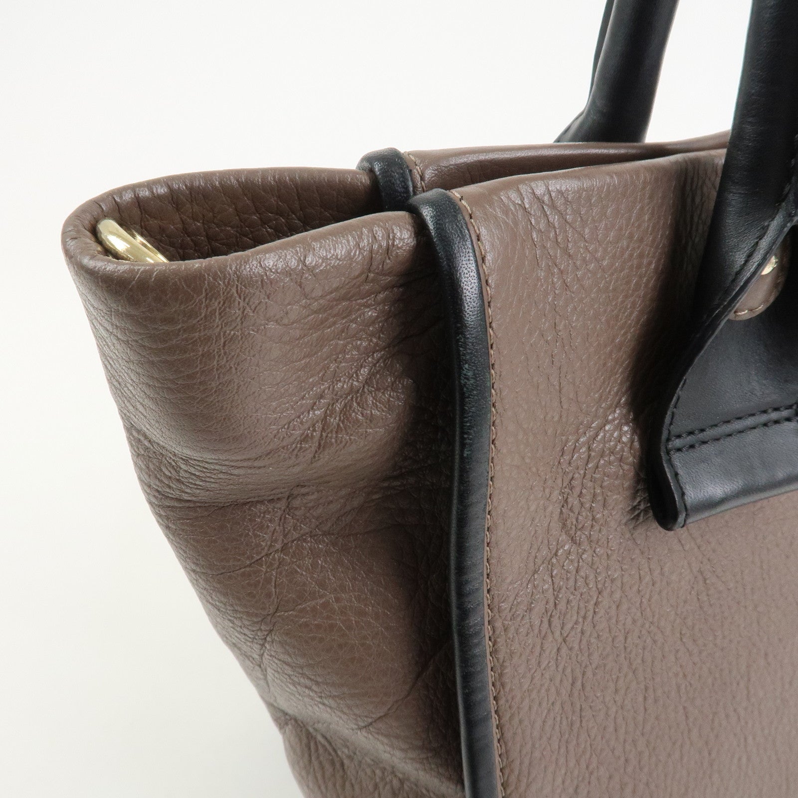 Chloe See by Chloe Leather Tote Bag Hand Bag Gray