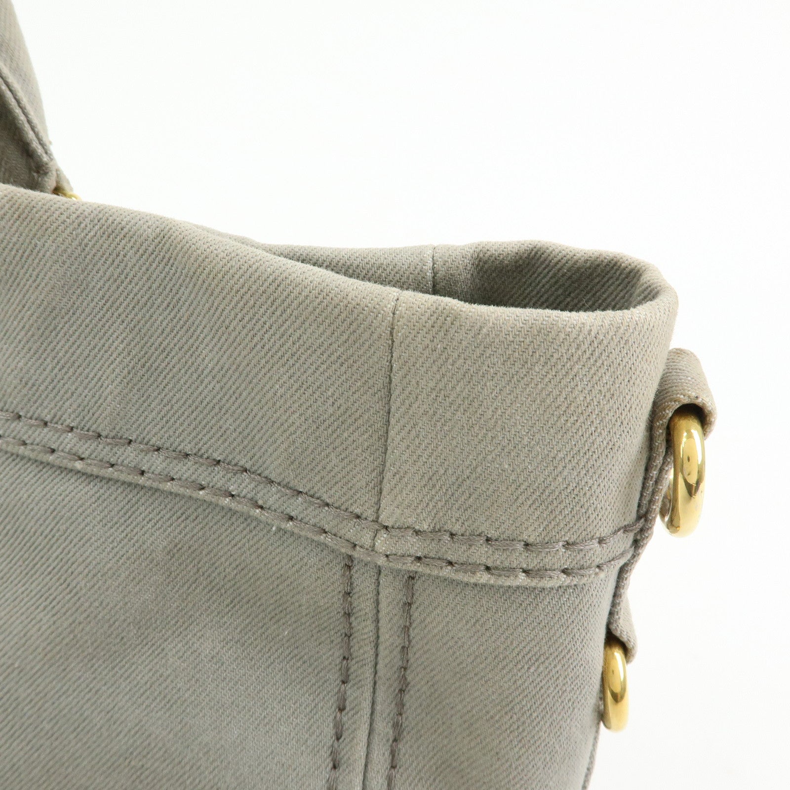 PRADA Canapa Canvas 2Way Bag Hand Bag Shoulder Bag Gray BN2069