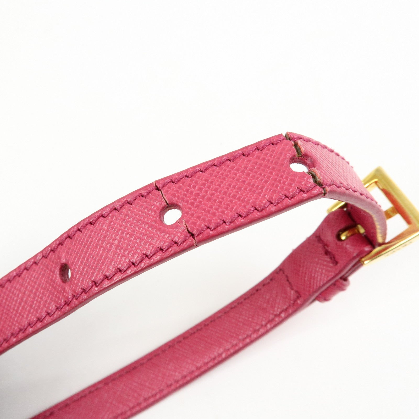 PRADA Triangle Logo Saffiano Leather 2Way Hand Bag Pink BN1801
