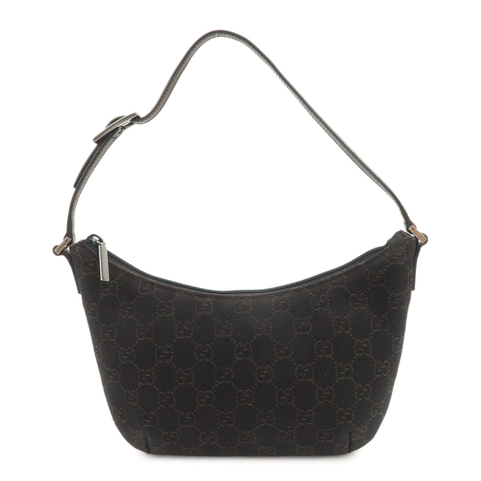 GUCCI GG Canvas Leather Hand Bag Shoulder Bag Black 32160