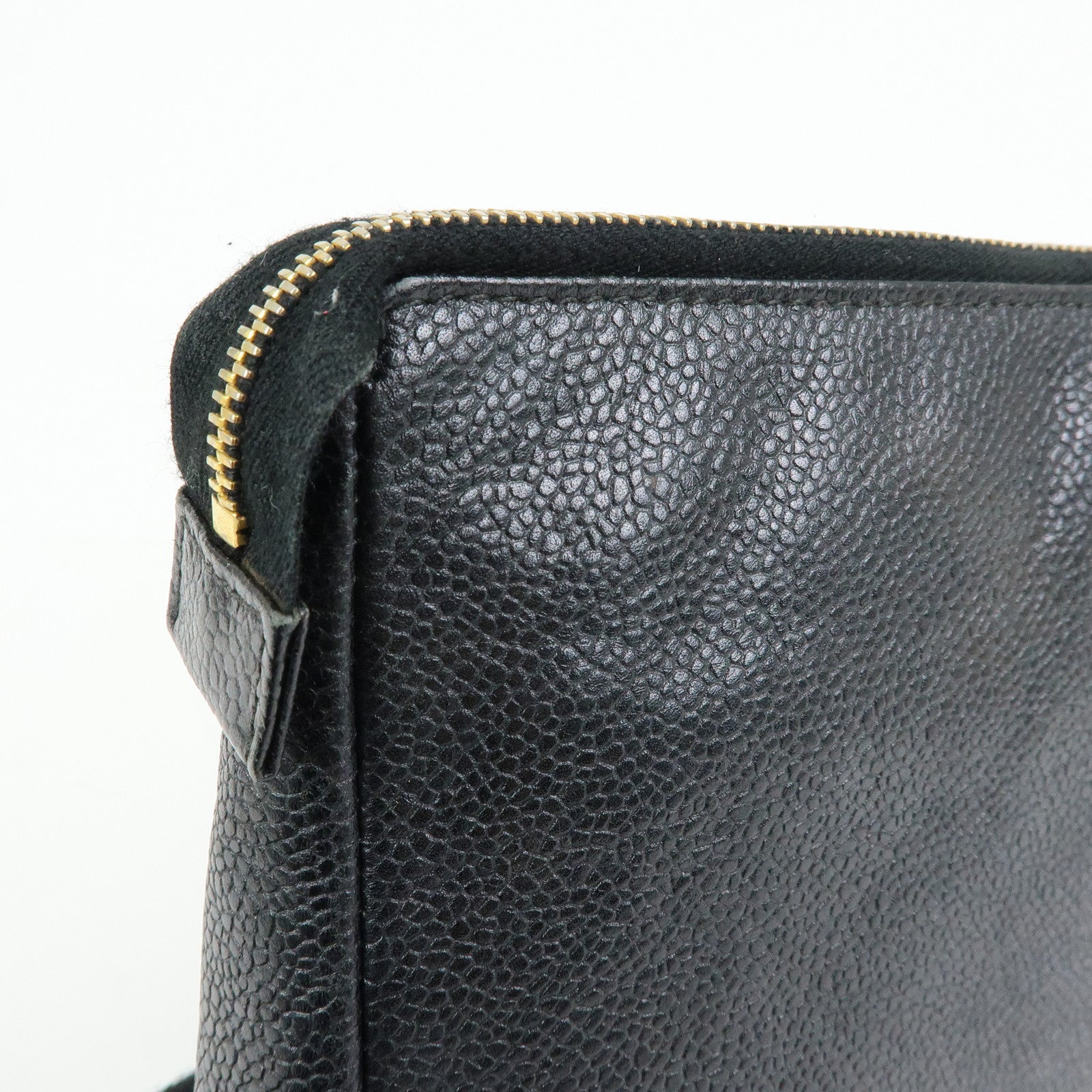 CHANEL COCO Mark Caviar Skin Cosmetic Pouch Makeup Bag Black