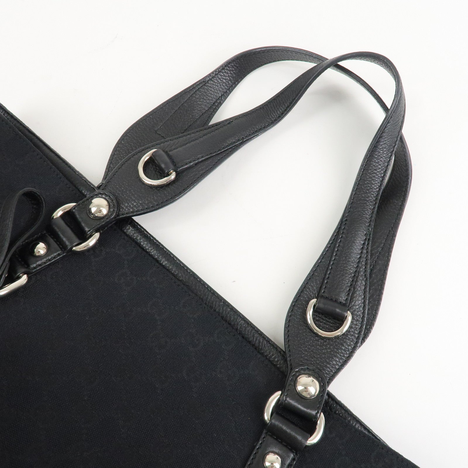 GUCCI Guccissima Leather Horsebit Tote Bag Black 229852 Used