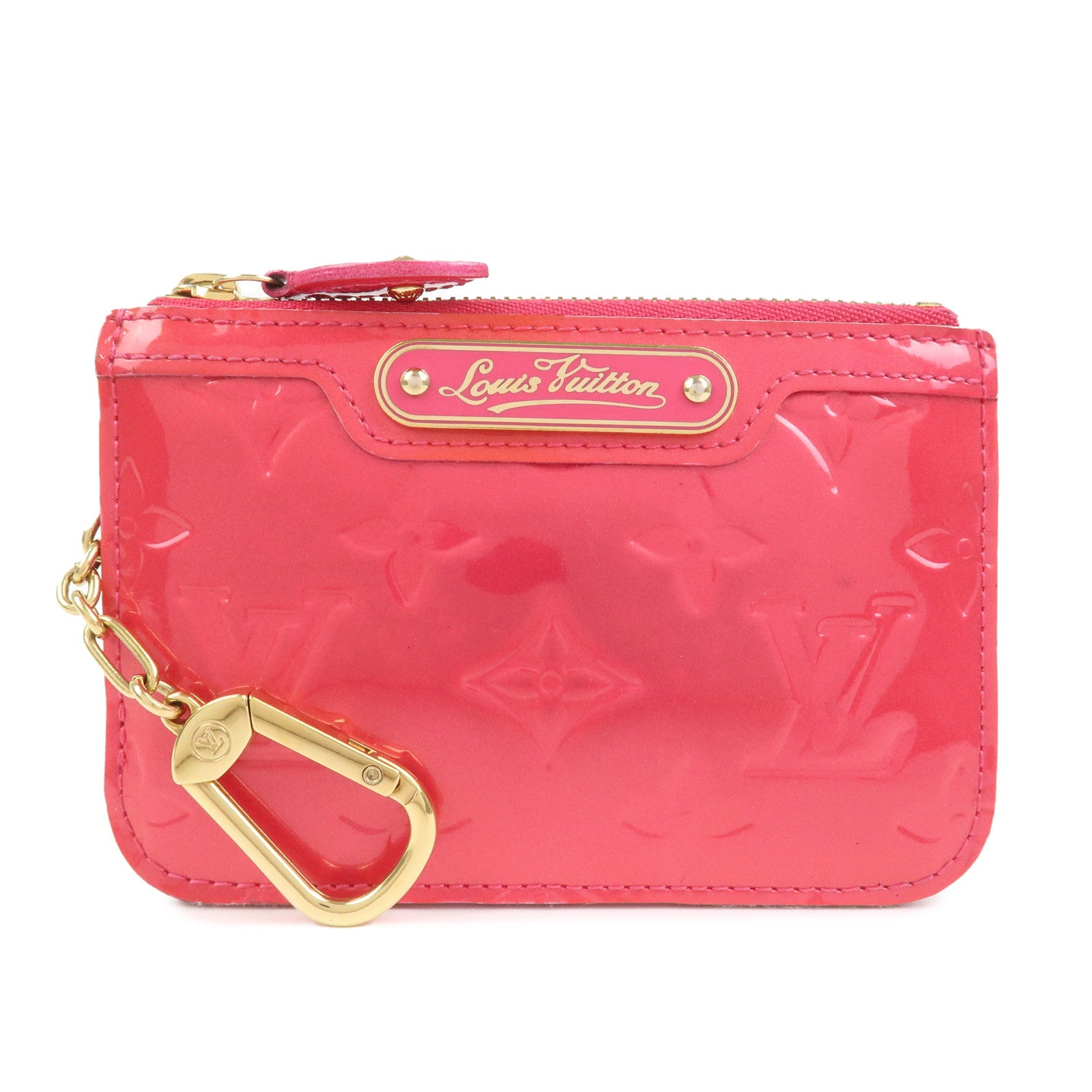 Louis Vuitton Monogram Vernis Leather Pochette Cles NM Pink M93637
