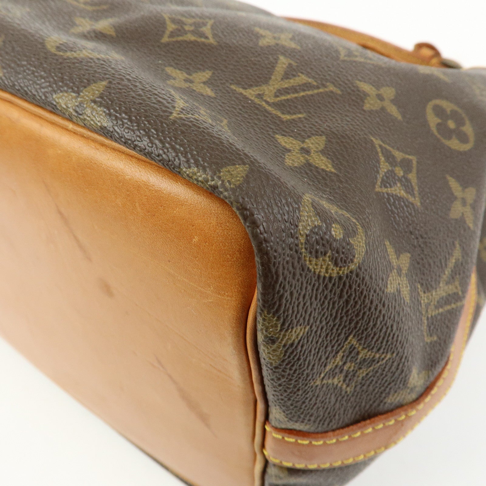 Louis Vuitton Monogram Petit Noe Canvas Shoulder Bag Brown M42226