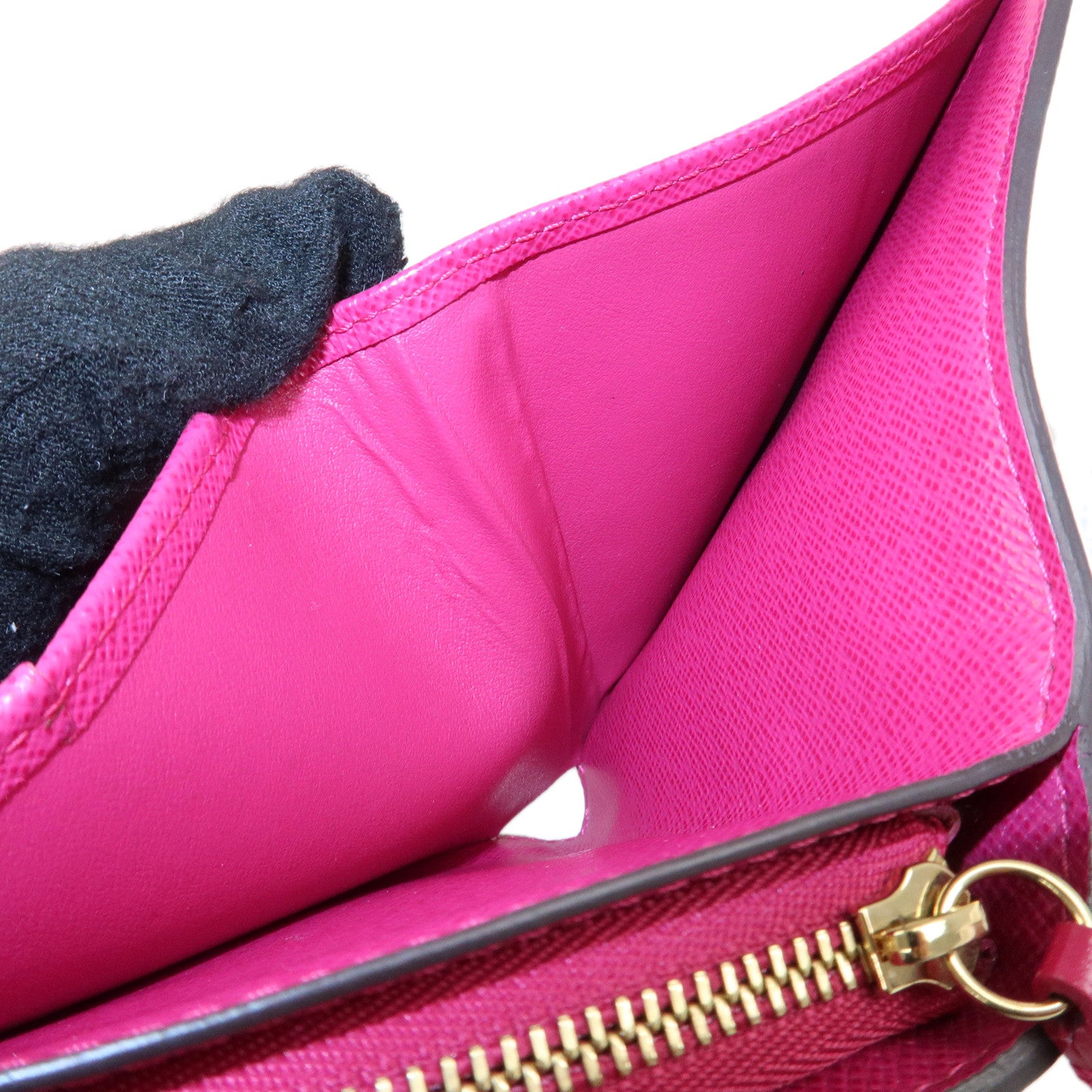 Louis Vuitton Monogram Perfor Compact Zip Bi-fold Wallet Fuchsia M95188 Used