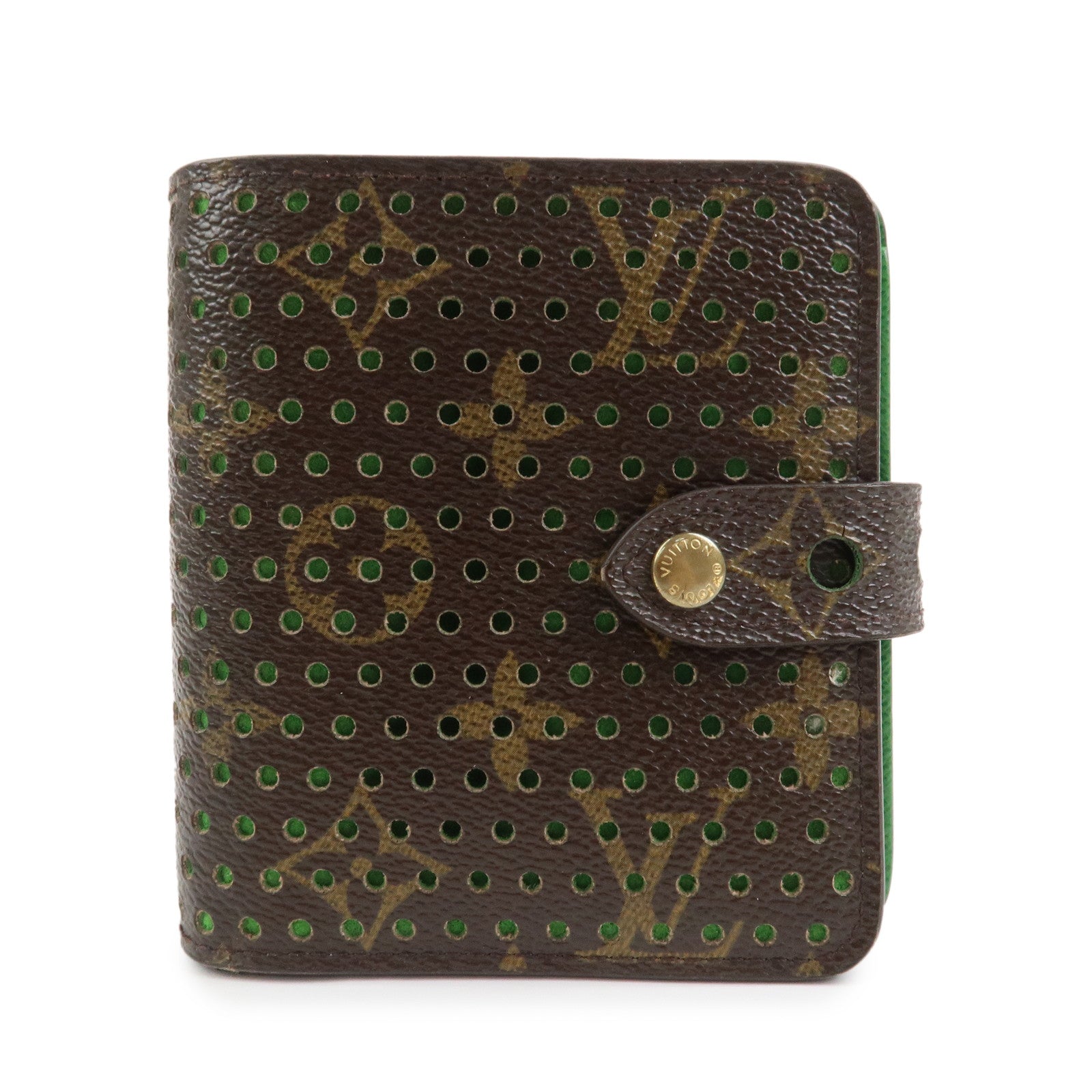 Louis Vuitton Monogram Perforated Compact Bi-Fold Zip Wallet M95218