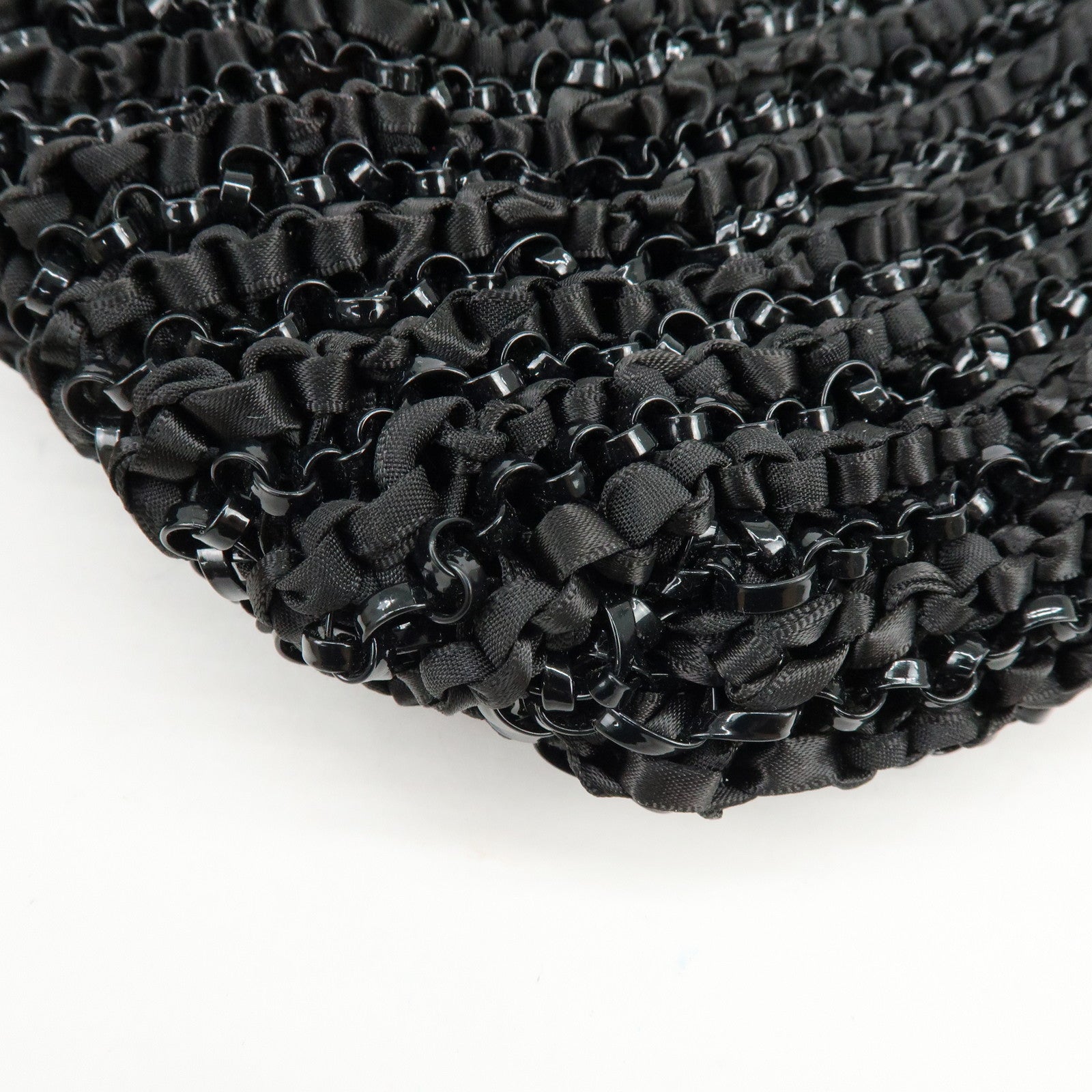 ANTEPRIMA PVC Wire Bag Ribbon 2Way Bag Hand Bag Black