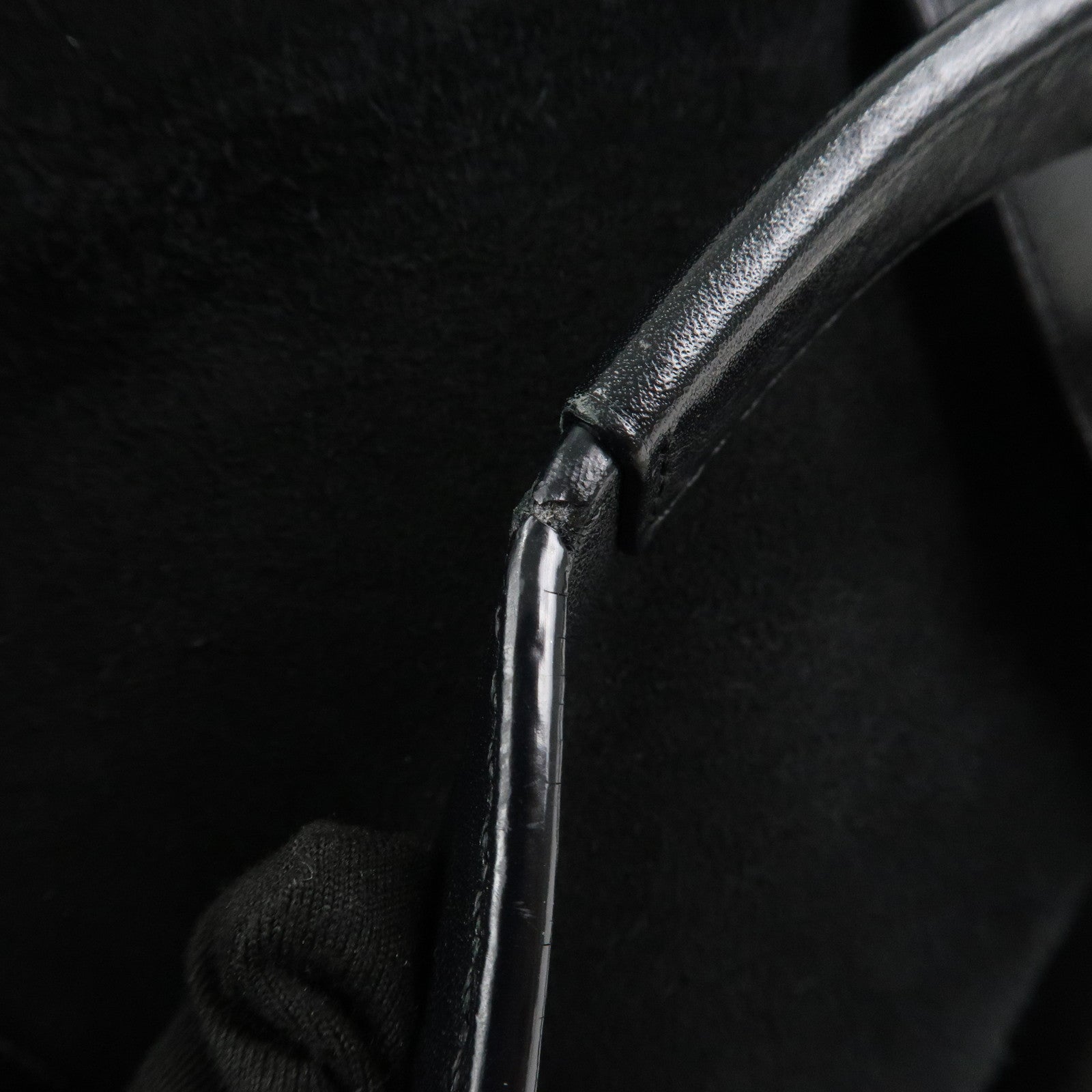 LOEWE Anagram Logo Leather Suede Origami Cubo Hand Bag Black