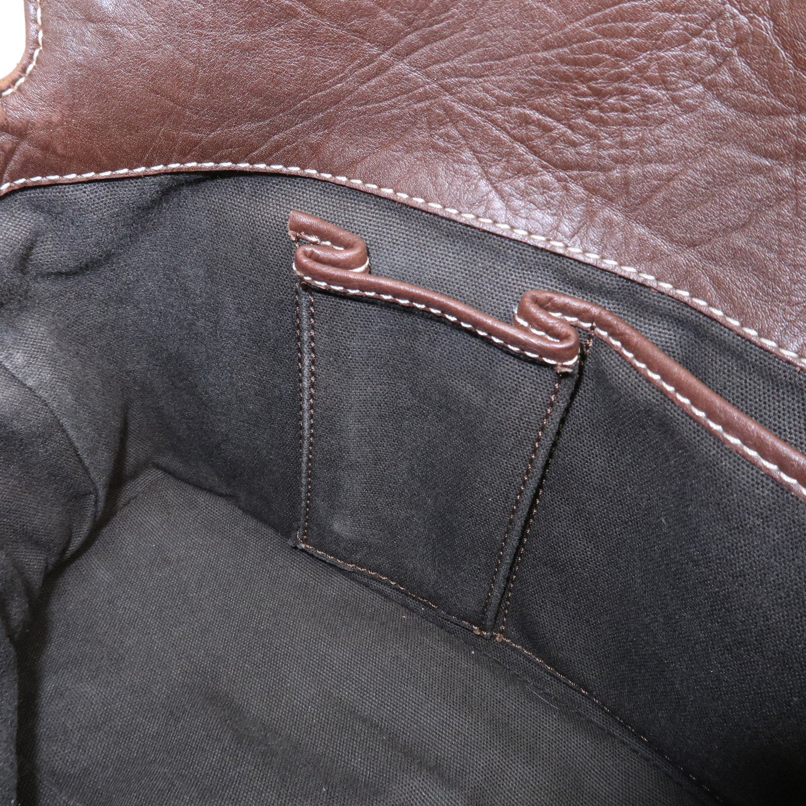 CELINE Macadam Logo Leather Hand Bag Shoulder Bag Brown