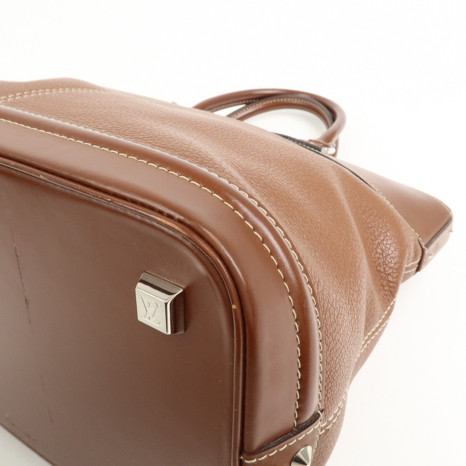 Louis Vuitton Suhari Leather Lock it MM Hand Bag Sienne M91889