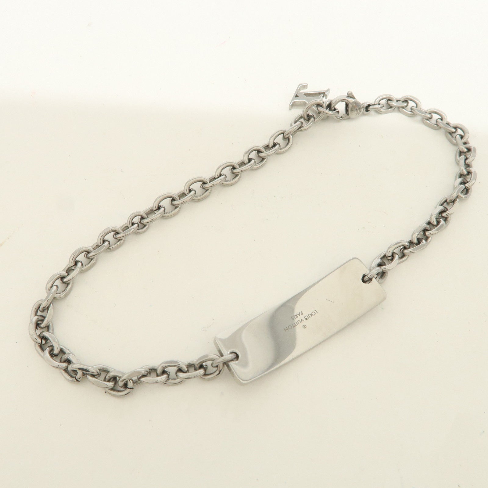 Louis Vuitton Monogram Metal Bracelet Bold Silver M00681