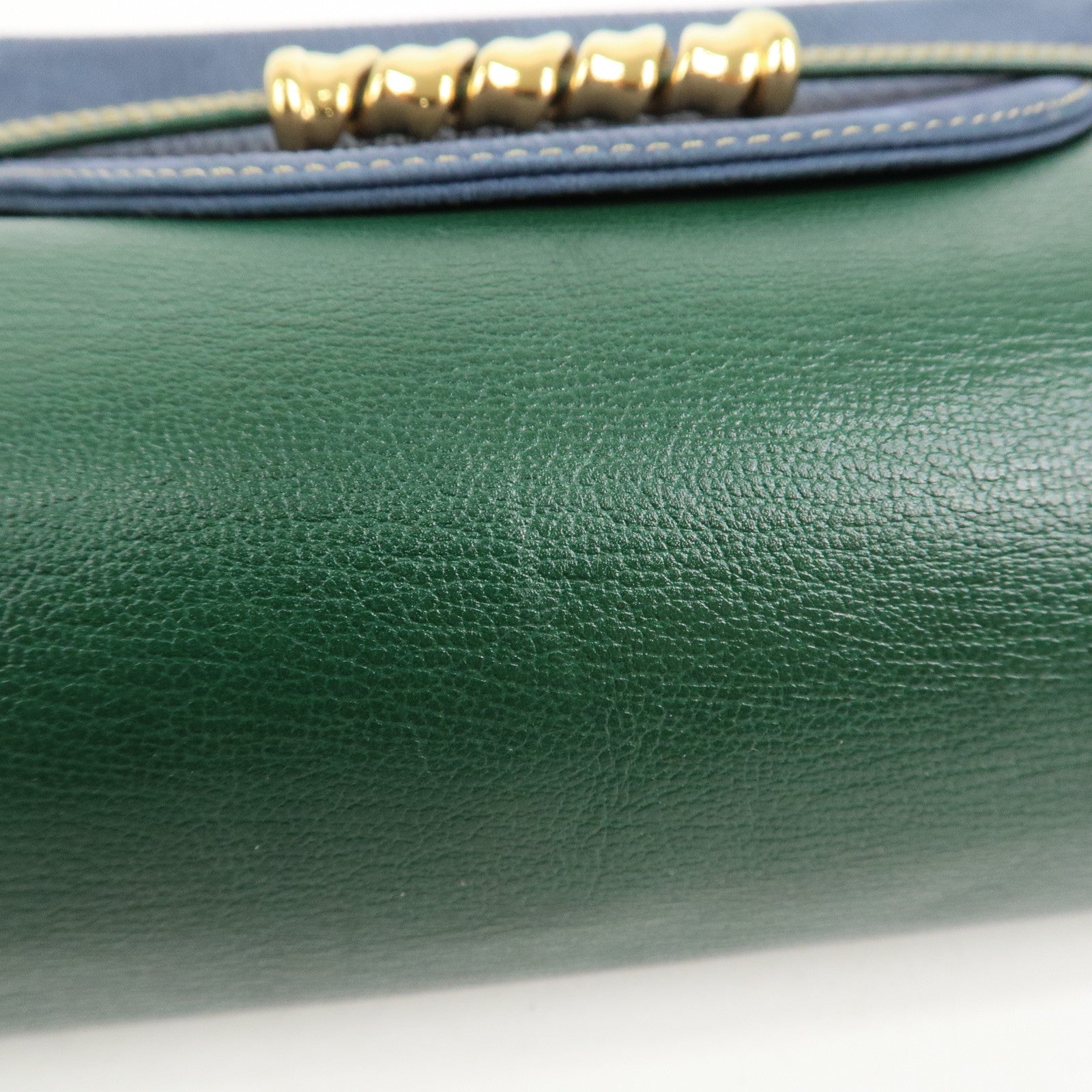 LOEWE Velazquez Suede Leather Clutch Bag Green Blue Gold HDW