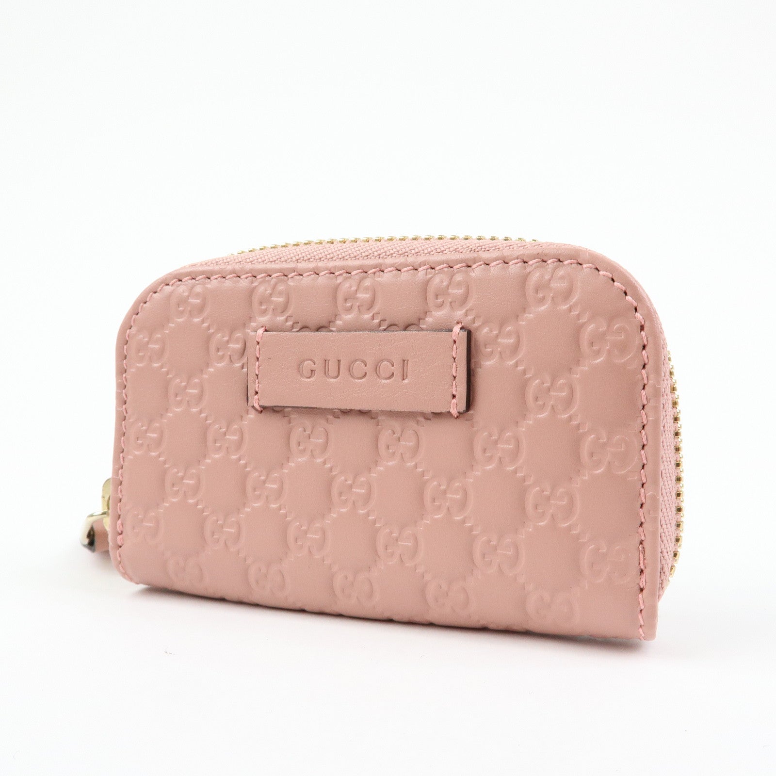 GUCCI Microguccissima Leather Coin Case Coin Purse Pink 449896