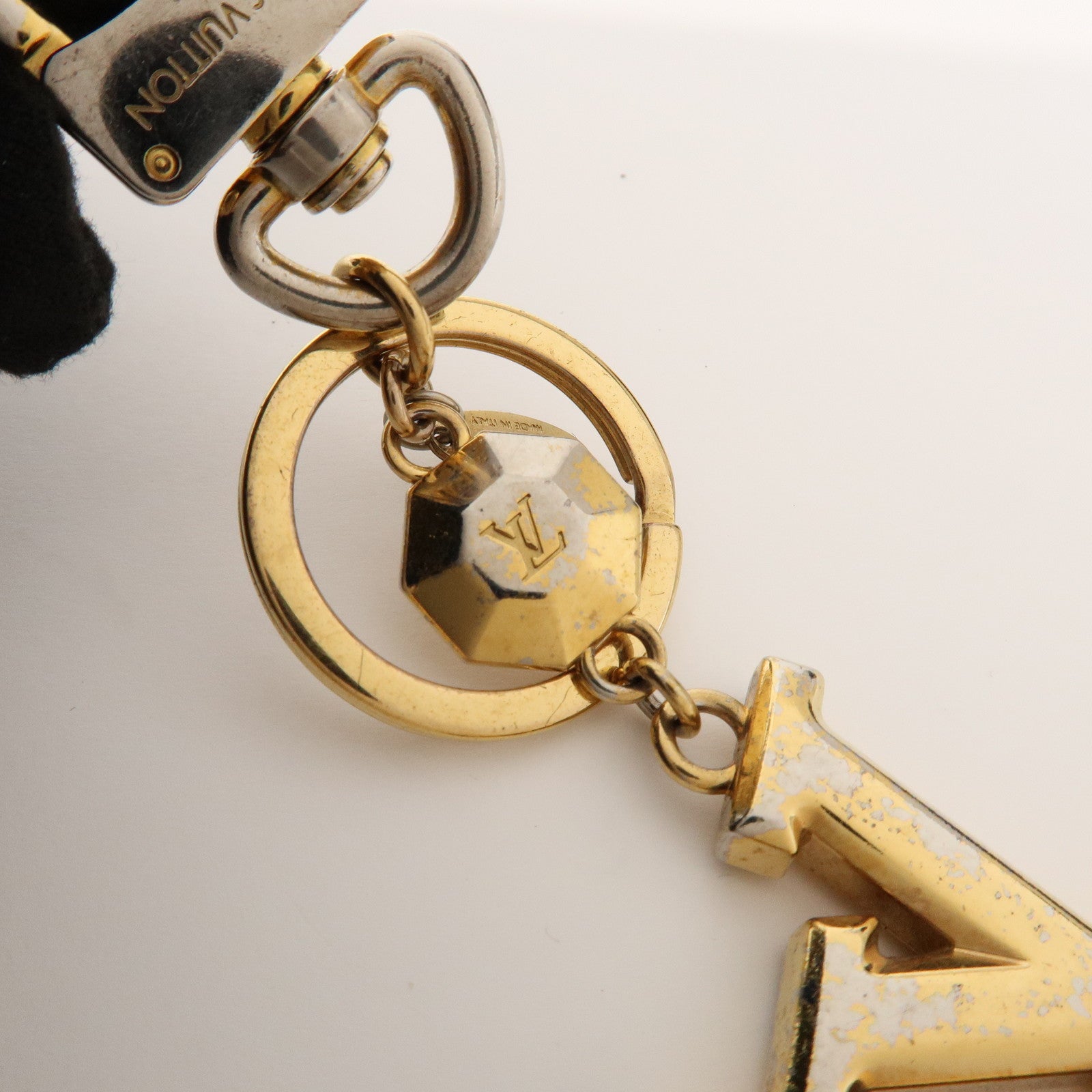 Louis Vuitton Facettes Porte Cles Bag Charm Key Chain Gold M65216