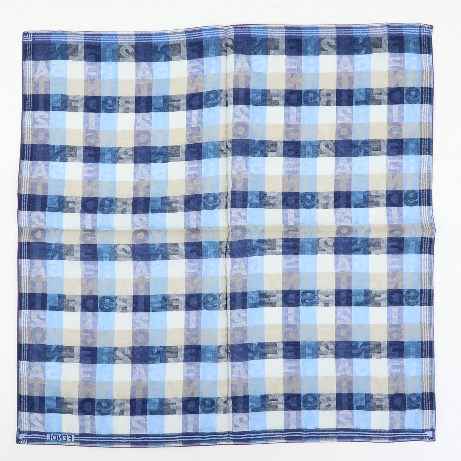 Fendi Set of 5 Cotton 100％ Scarf Brown Blue