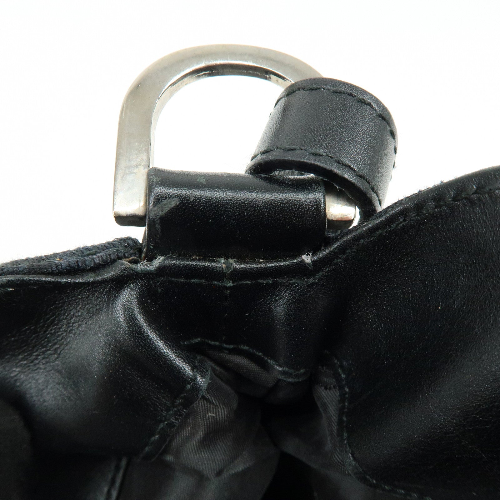 GUCCI GG Canvas Leather Shoulder Bag Black 001・4095・001553