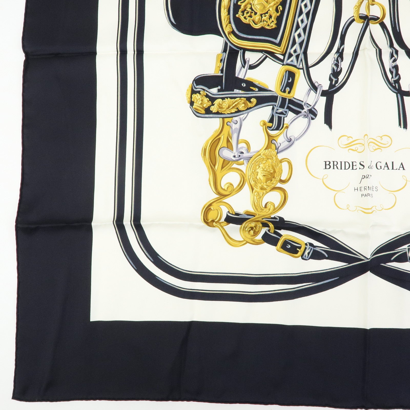 HERMES Carre 90 Set of 2 Silk 100% Scarf BRIDES DE GALA JUMPING