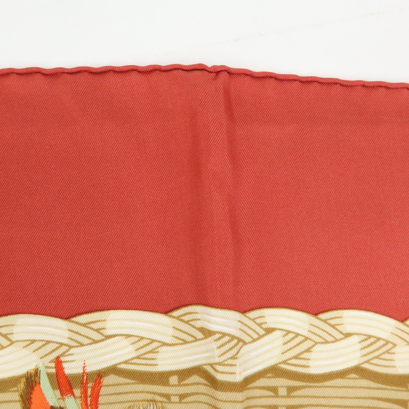 HERMES Carre 90 Silk 100% Scarf COUVEE D HERMES Egg Print Navy Red